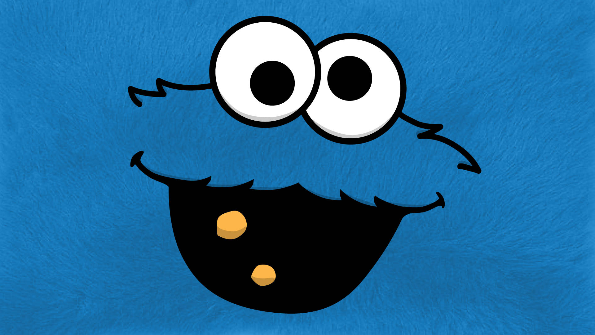 Munching Blue Cookie Monster Background