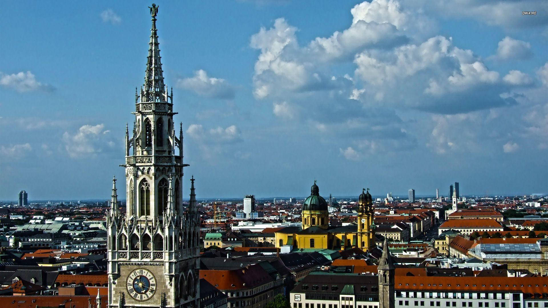 Munich City Town Hall Tower Background