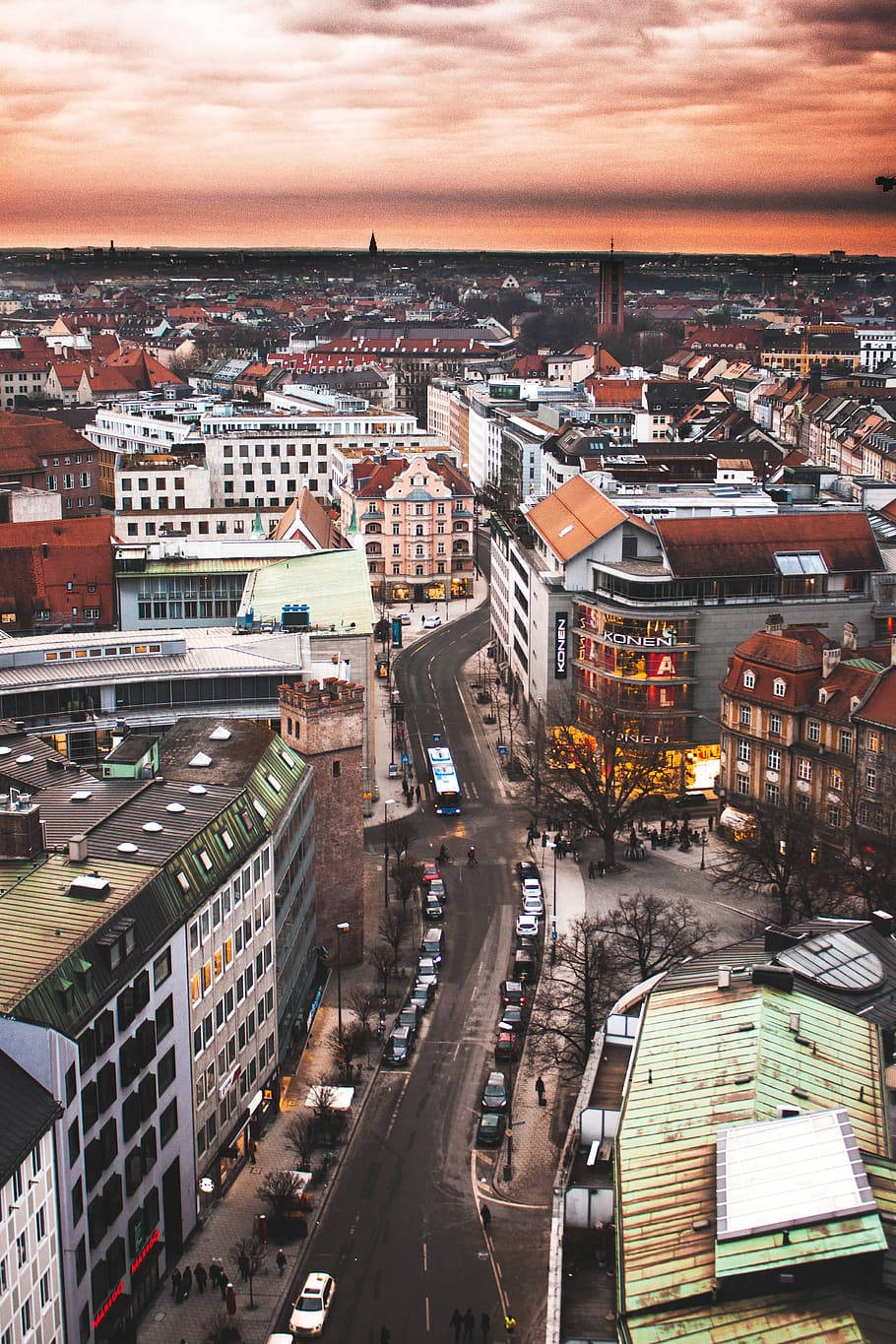 Munich Street Aerial View Background