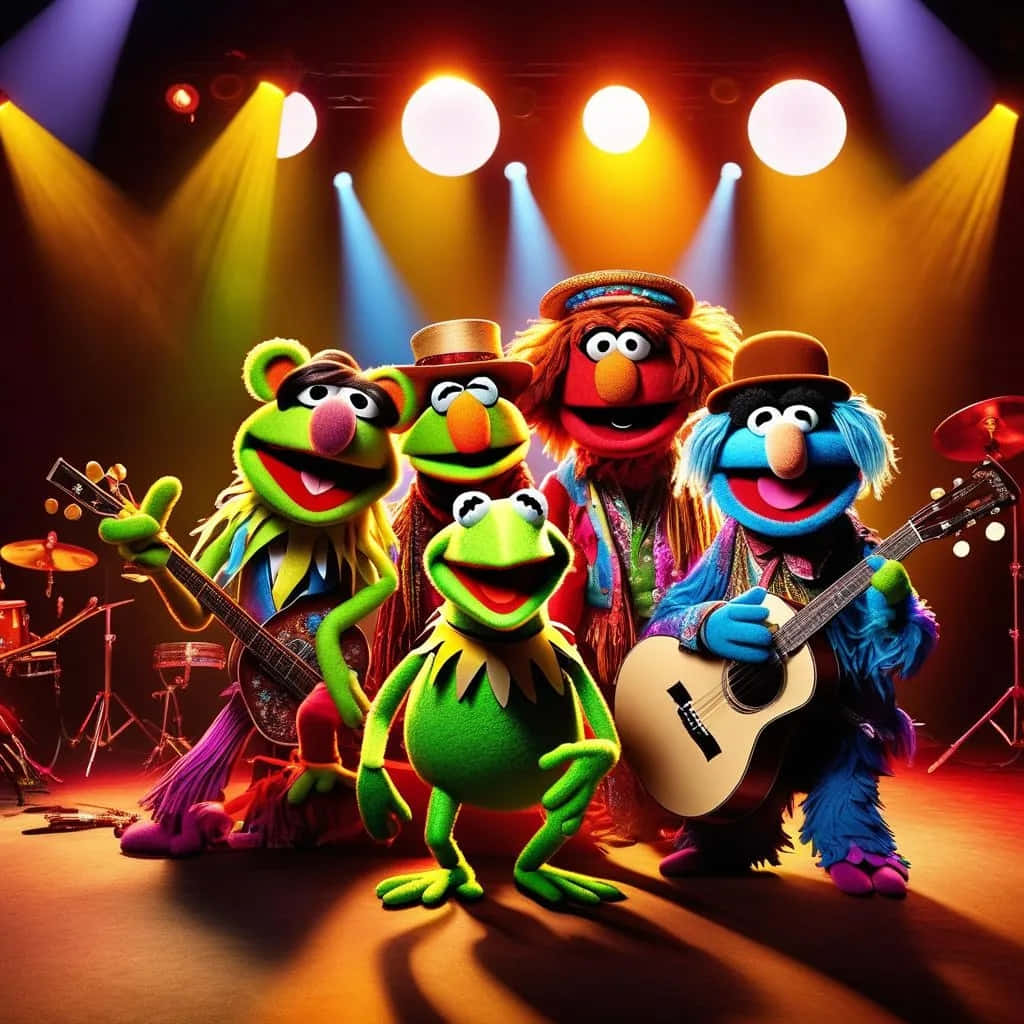 Muppets Band Performance Stage Lights Background