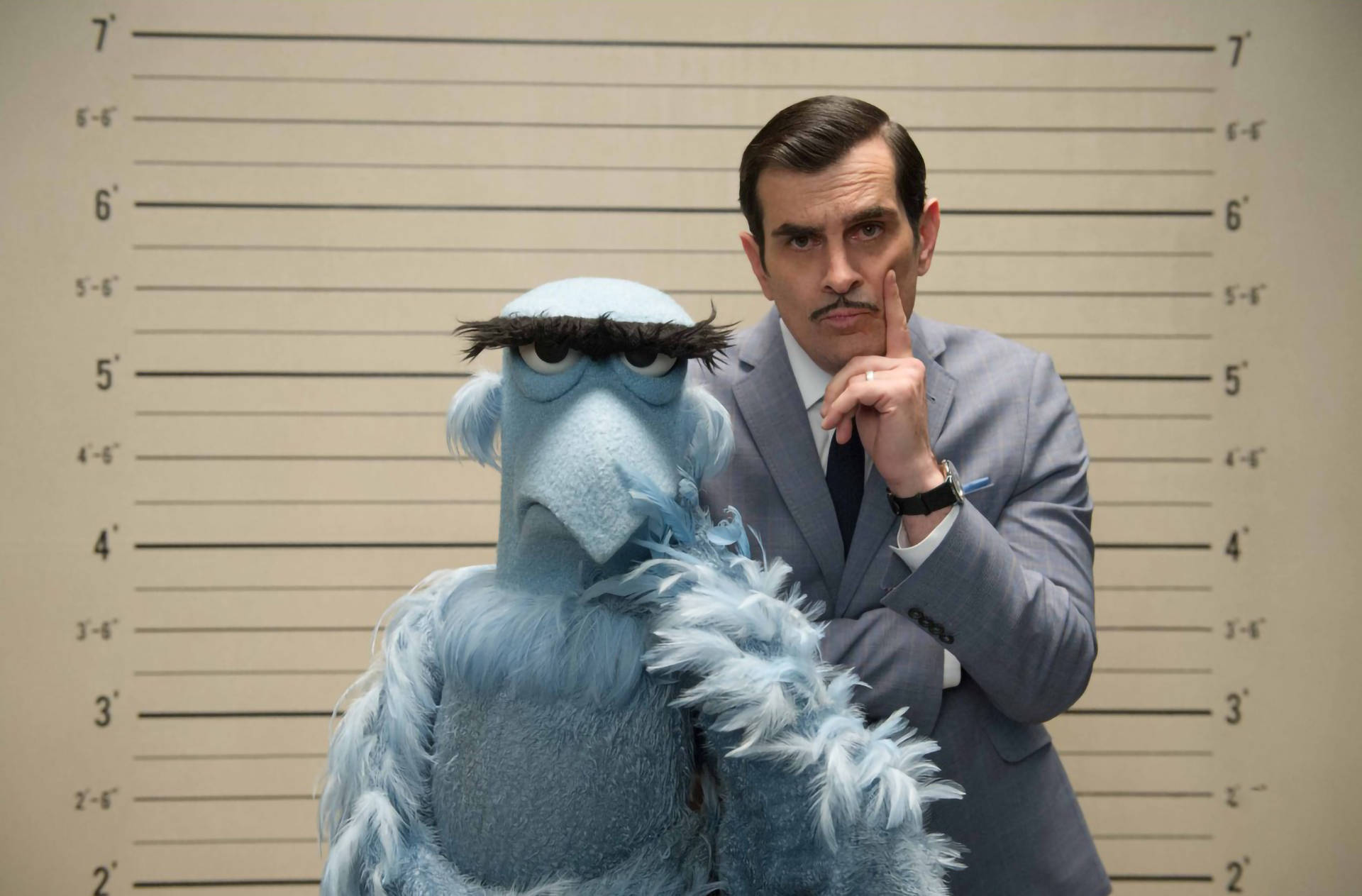 Muppets Most Wanted Characters In A Mugshot Scene