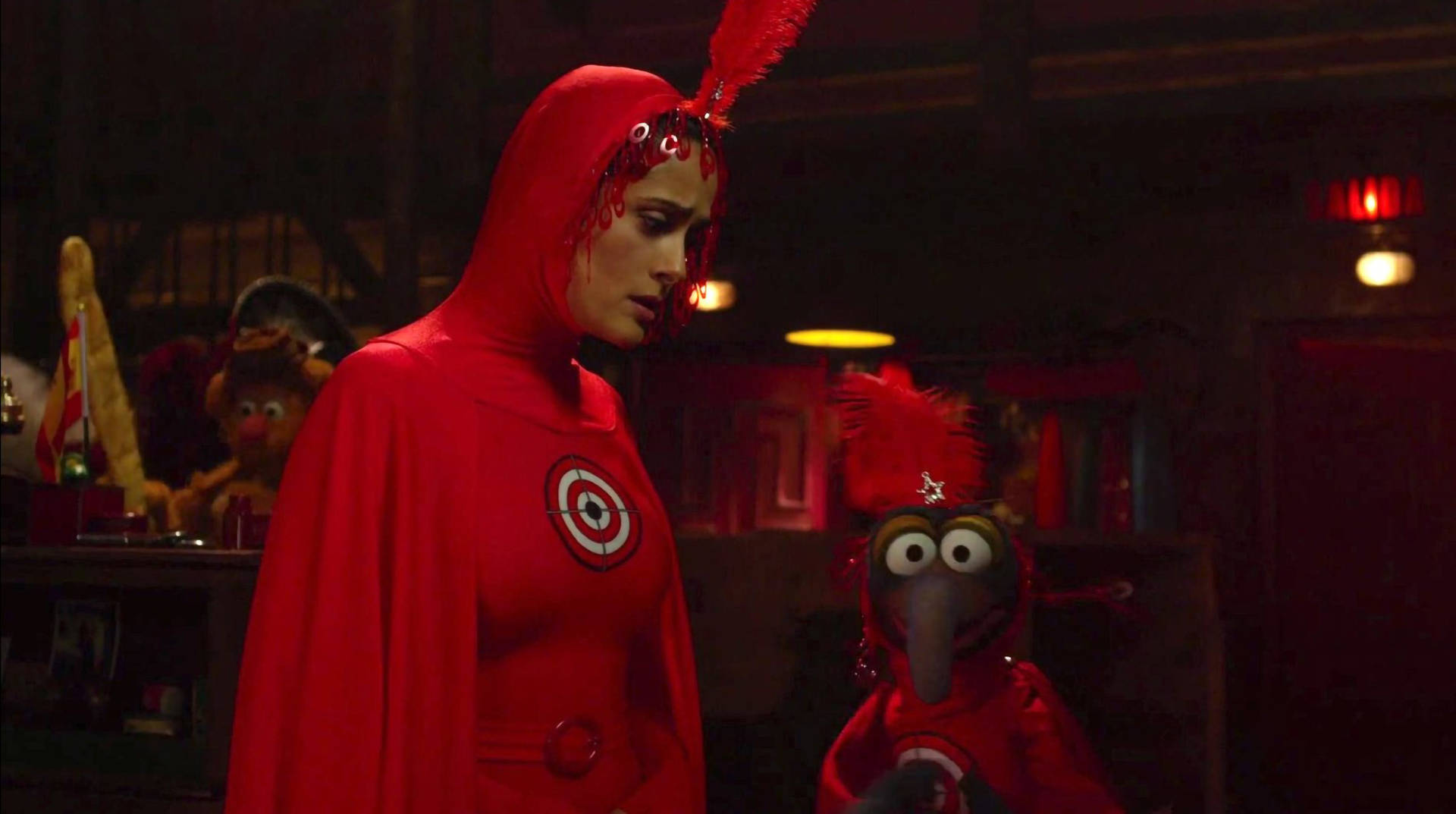 Muppets Most Wanted Gonzo With Salma Hayek Background