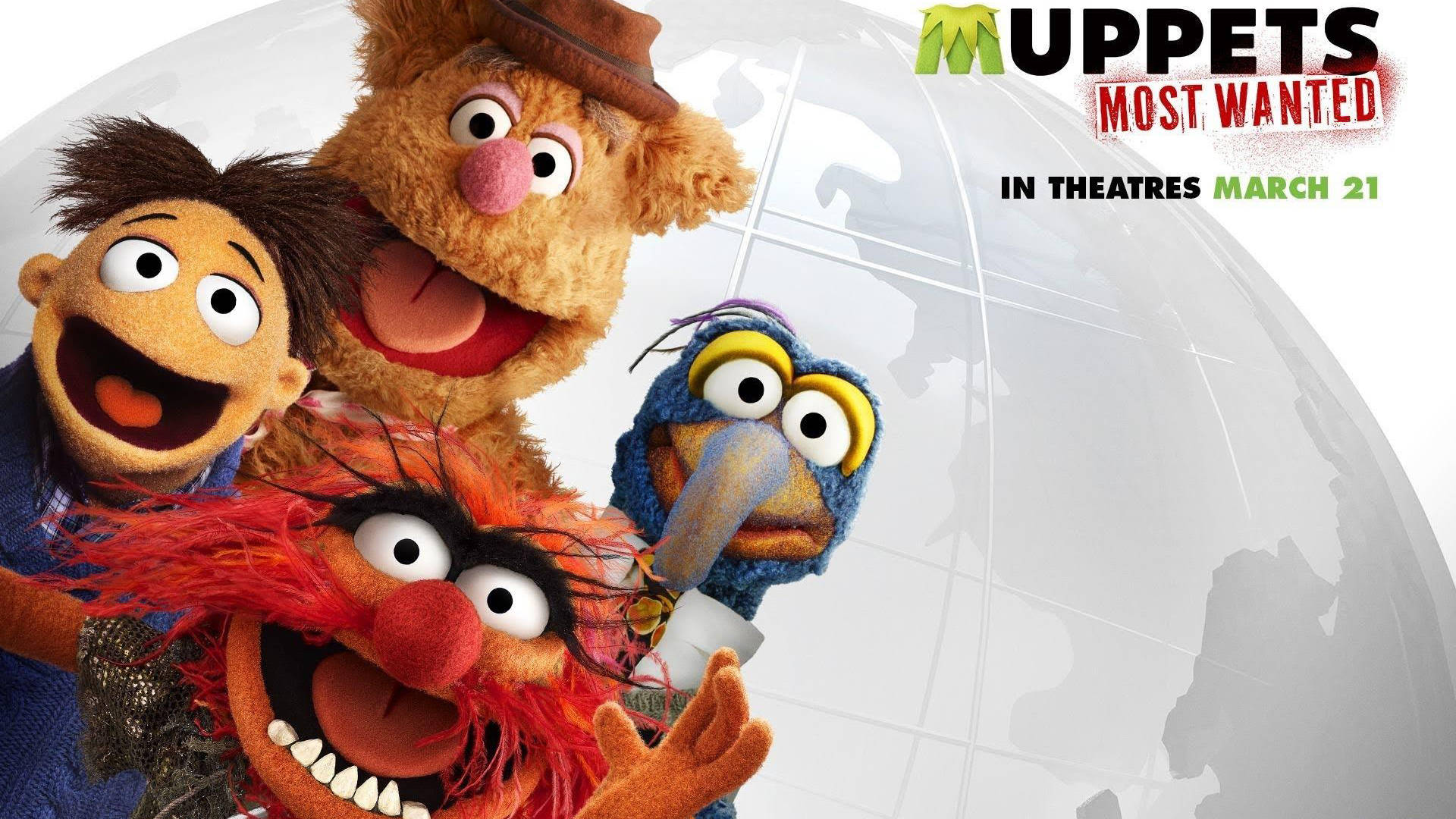 Muppets Most Wanted Walter, Fozzie, Animal, Gonzo Background