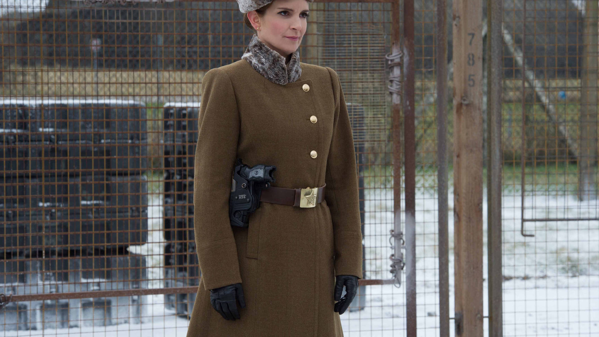 Muppets Most Wanted - Warden Nadya Overseeing The Prison Background
