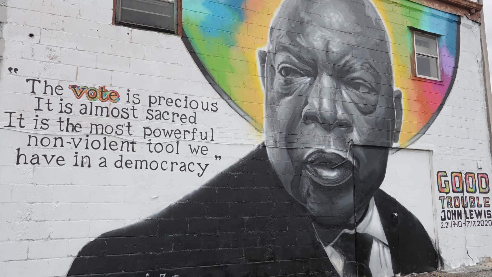 Mural Tribute To John Lewis Background