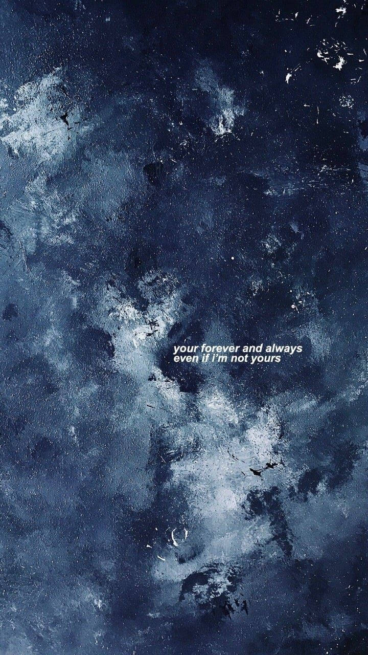 Murky White And Blue Aesthetic Quote Iphone