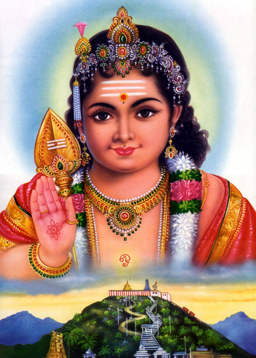 Murugan Above A Hill Background