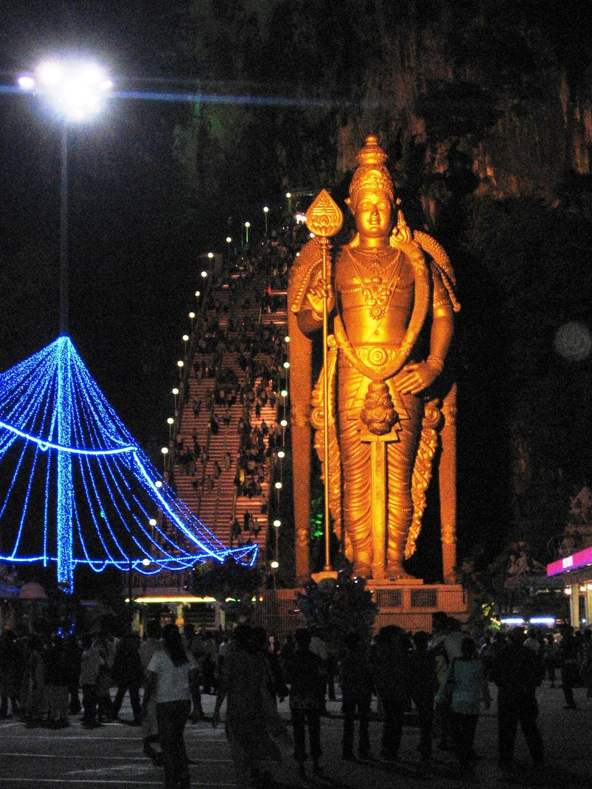 Murugan Statue At Night Background