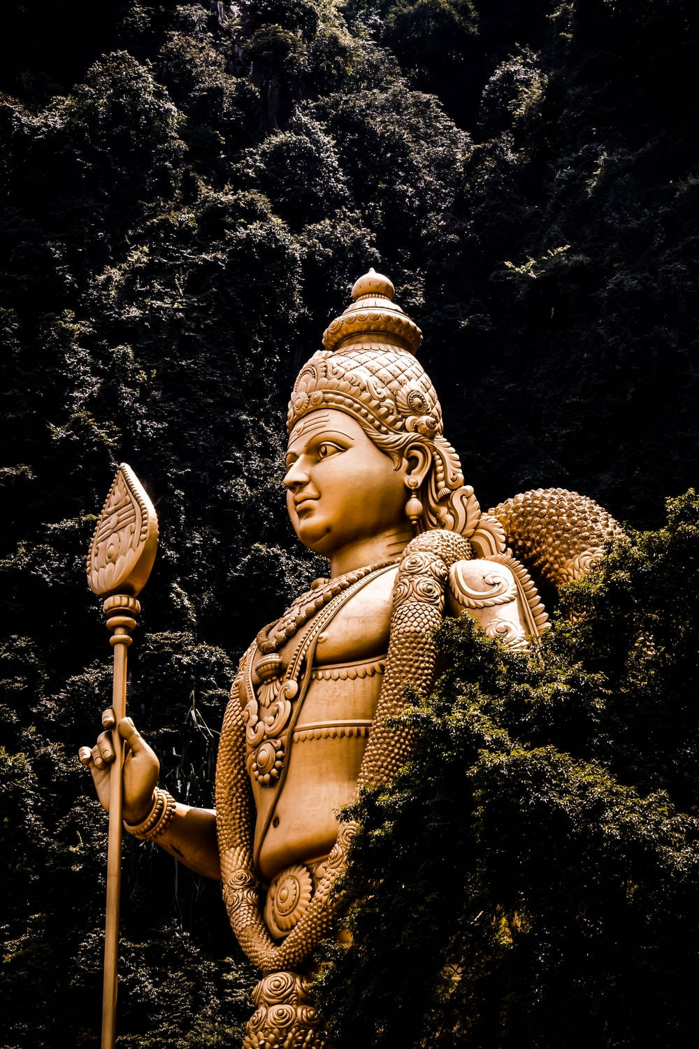 Murugan Statue With Trees Background