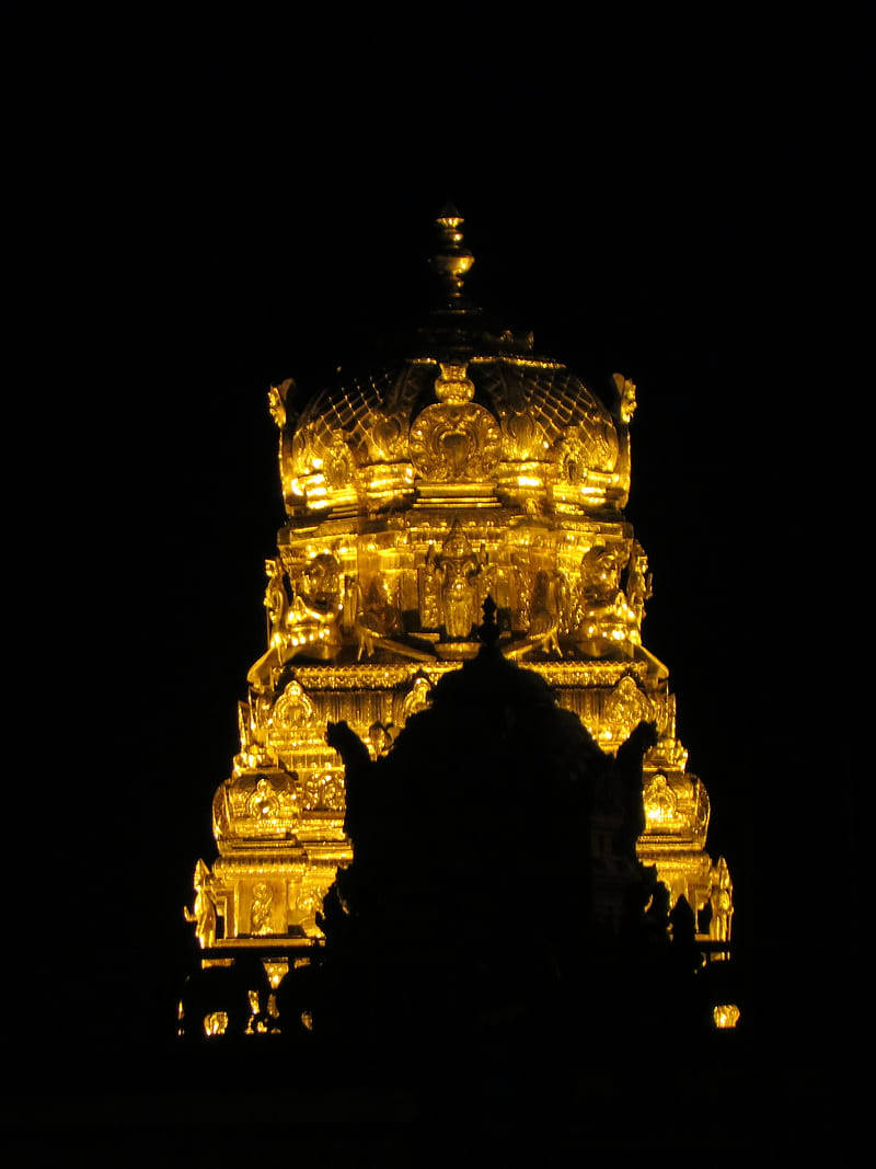 Murugan Temple Shikhara Silhouette