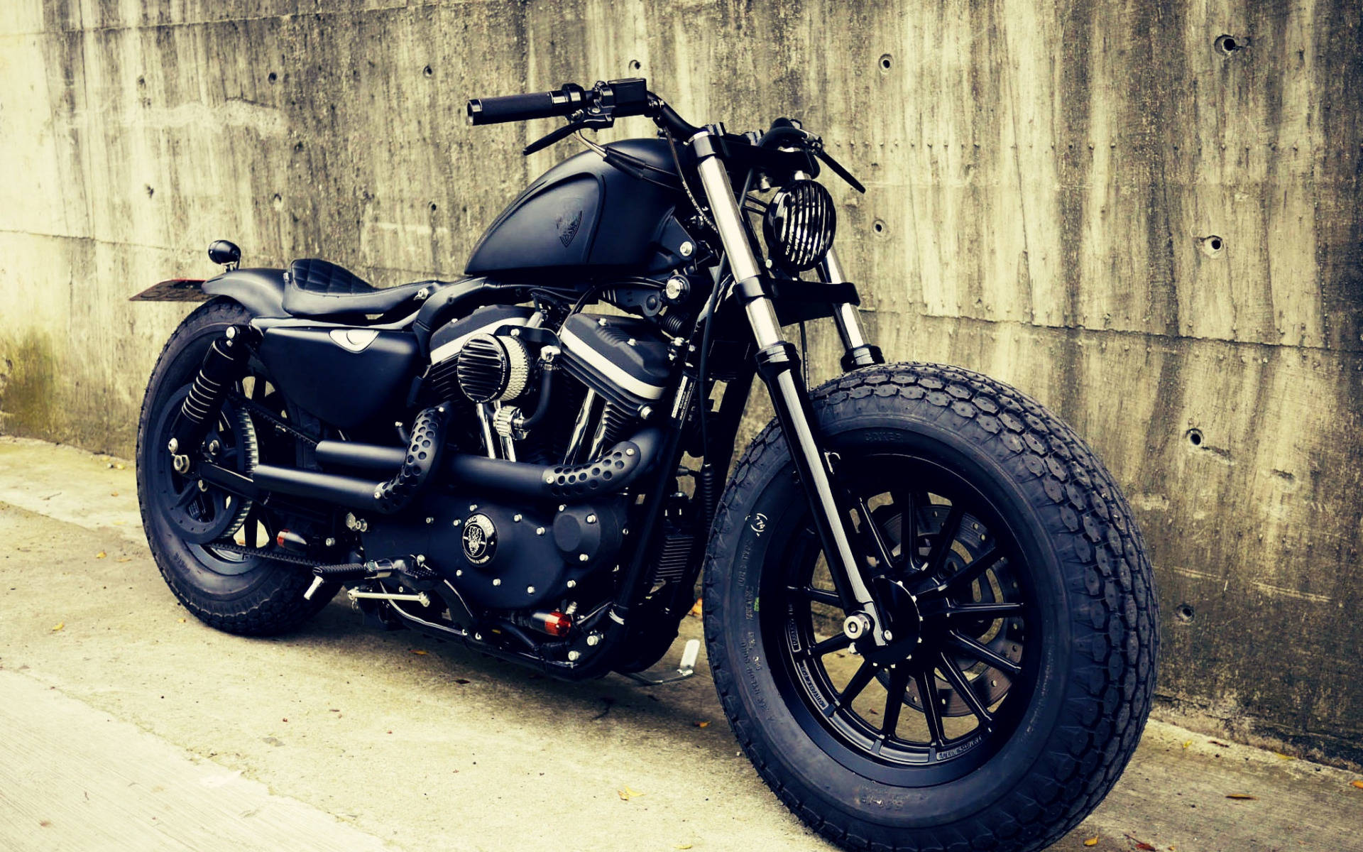 Muscular Bobber Motorcycle Background