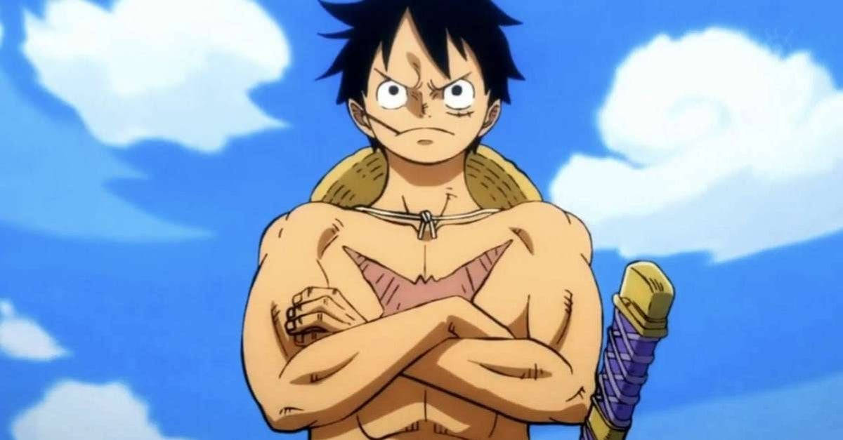 Muscular Luffy From One Piece Background