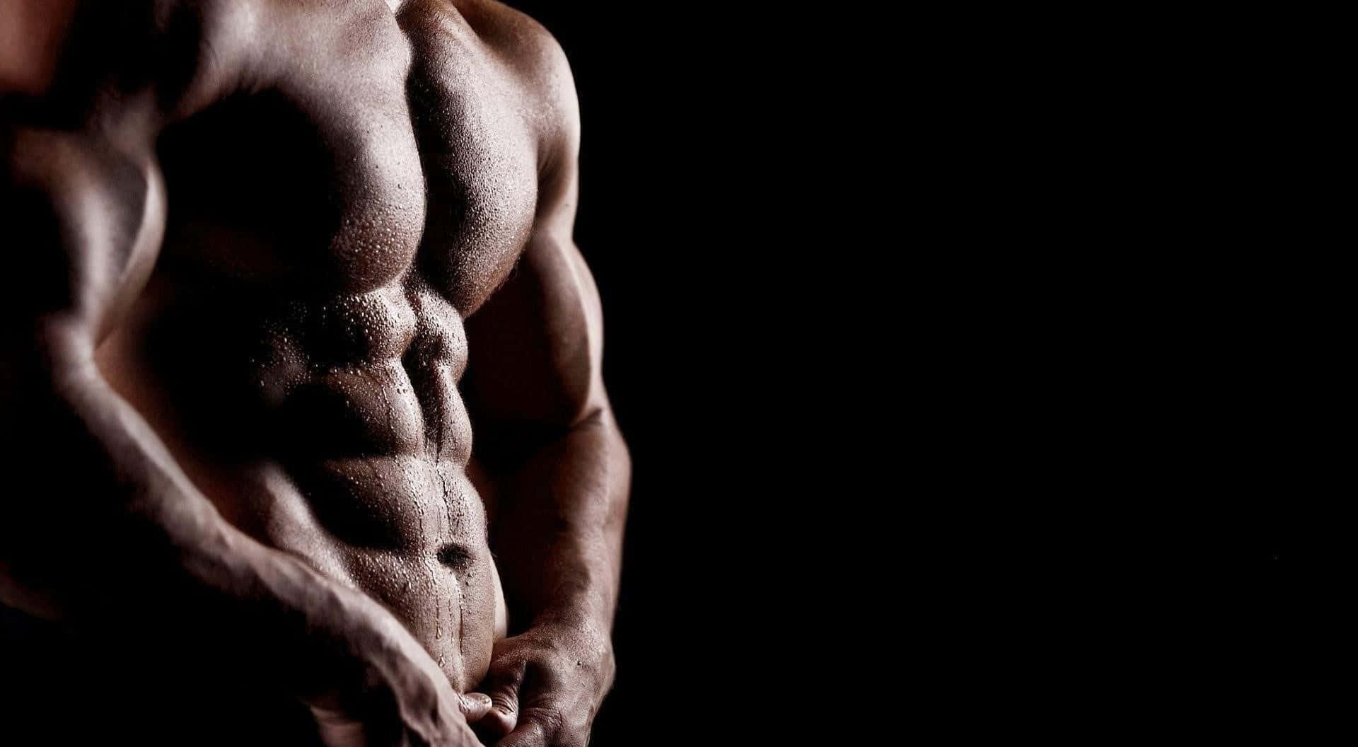 Muscular Torsoin Dramatic Lighting Background