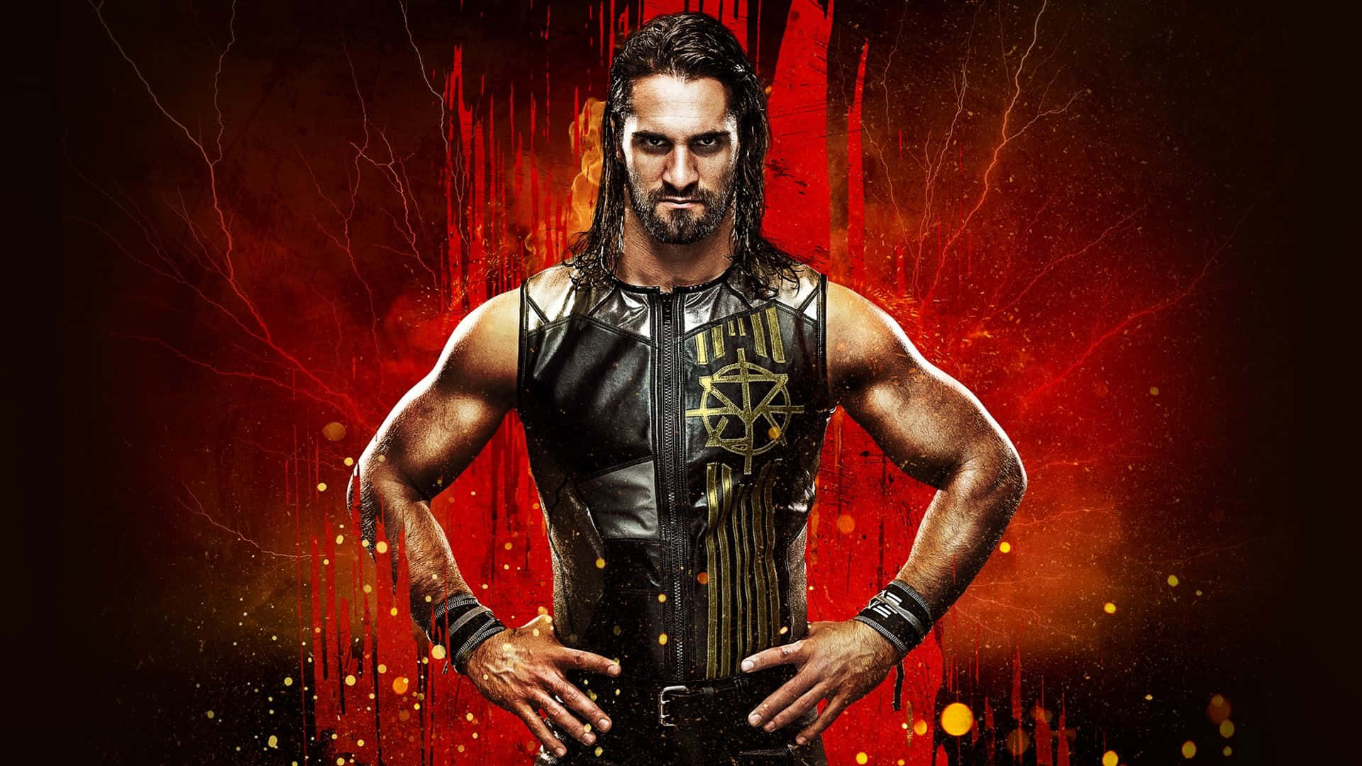 Muscular Wrestler Seth Rollins Background