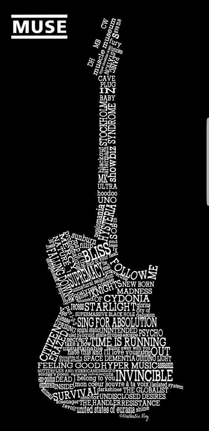 Muse Band Song Titles Guitar Graphic