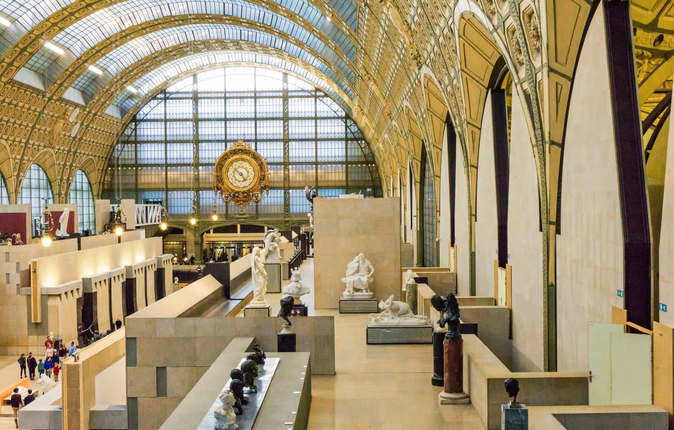 Musée Dorsay Glass Entrance Background