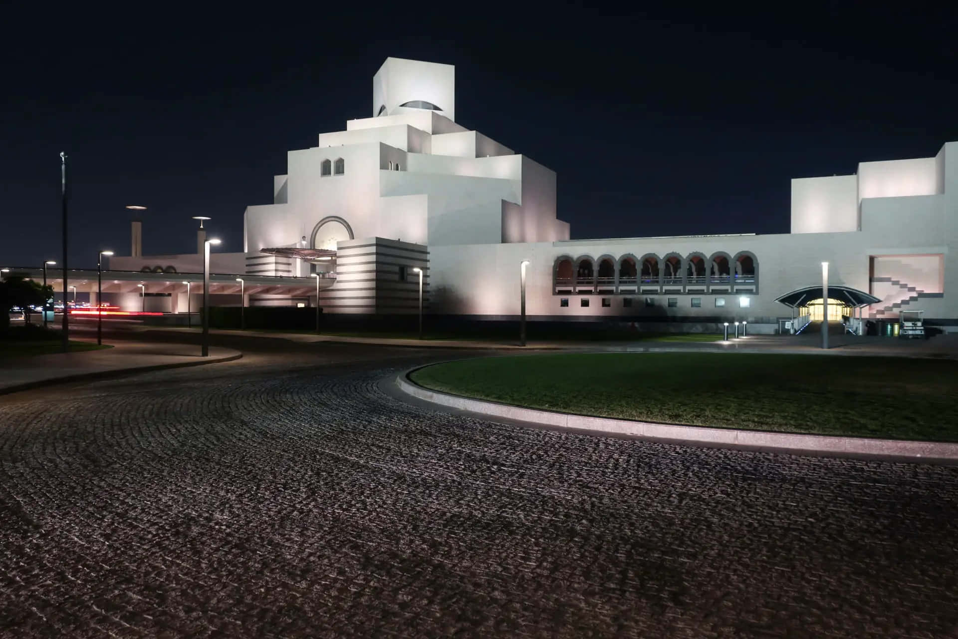 Museum Of Islamic Art Beneath Black Night Sky