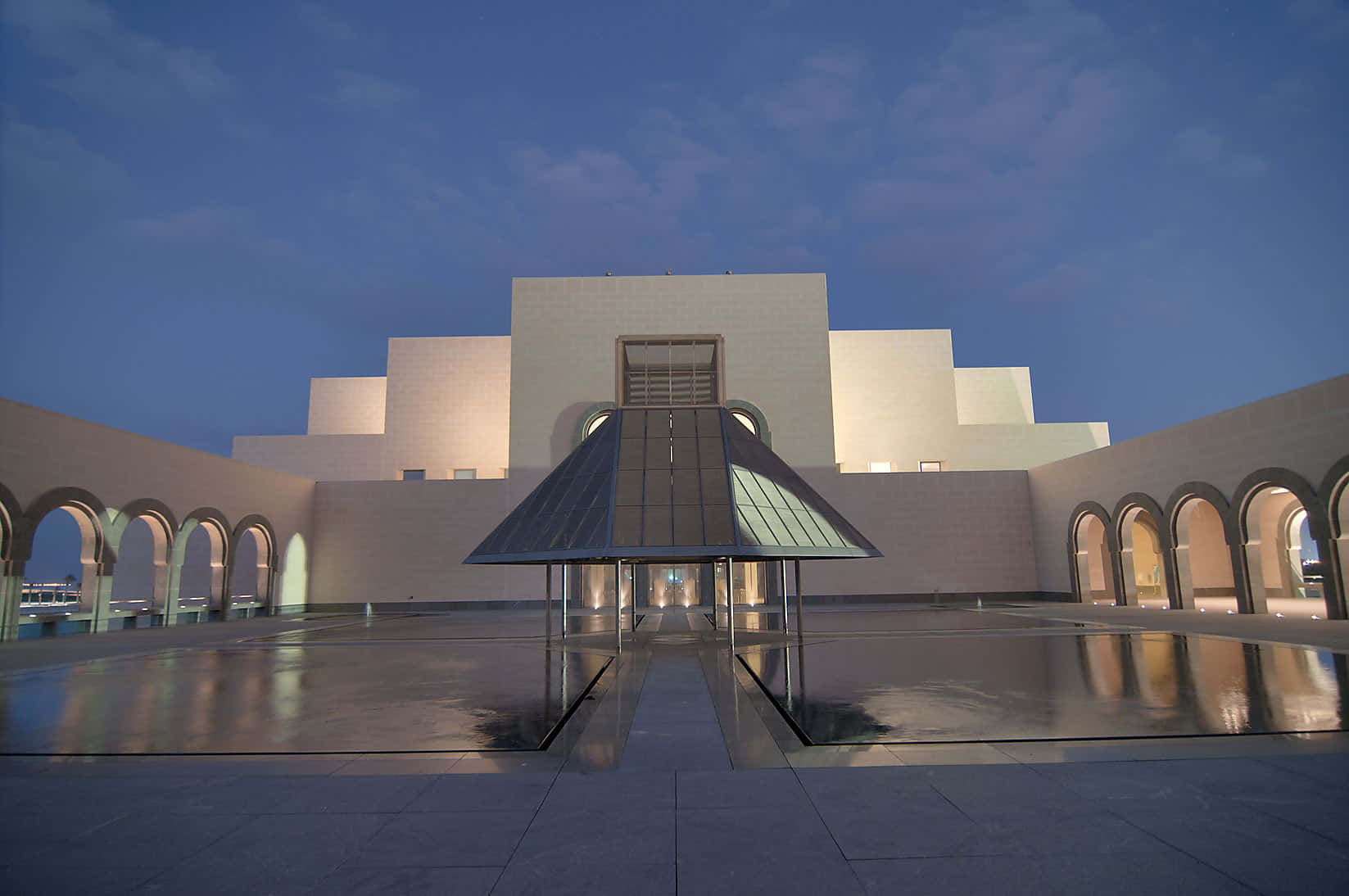 Museum Of Islamic Art Beneath The Blue Sky Background