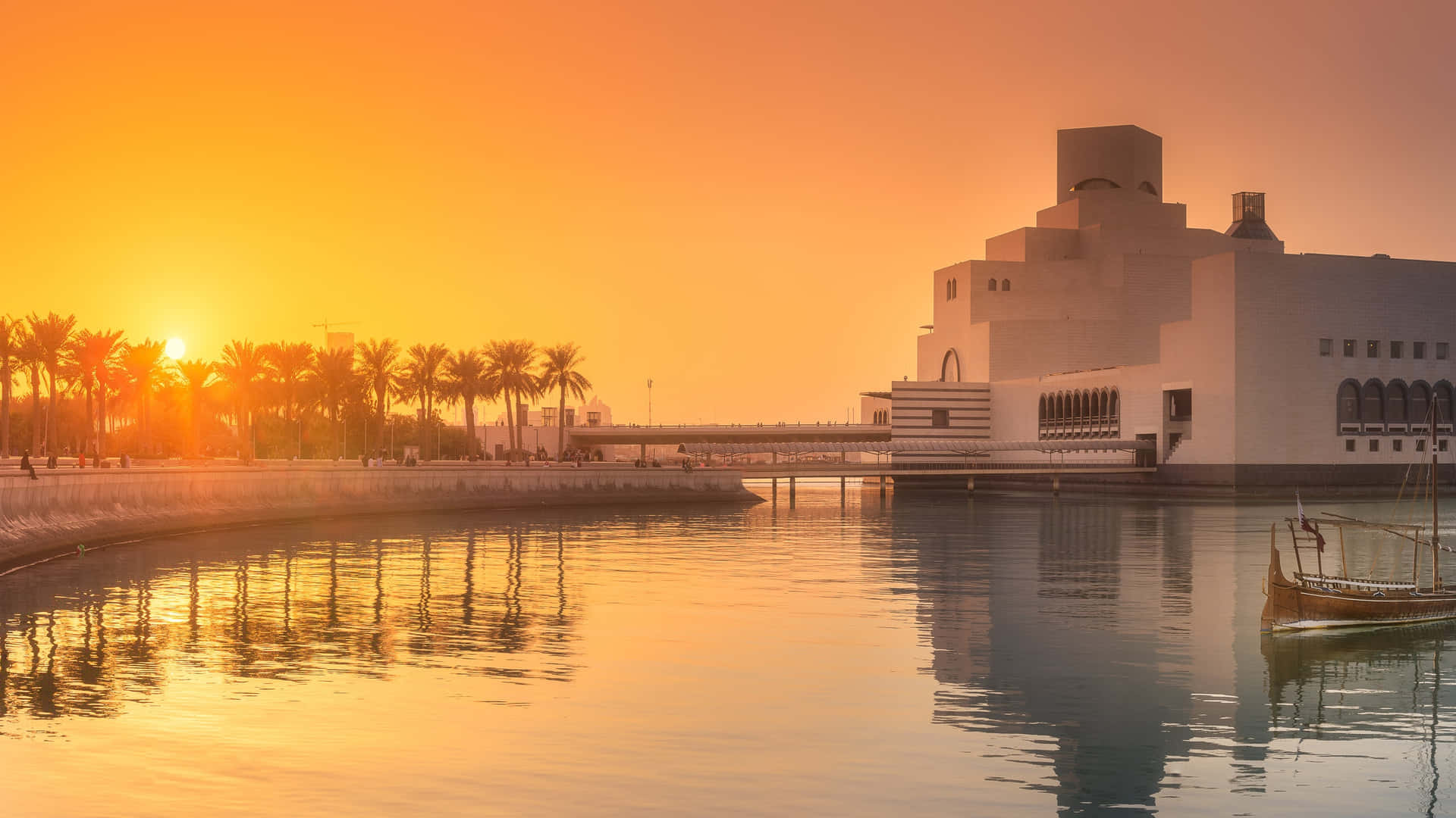 Museum Of Islamic Art Beneath The Sunset Sky