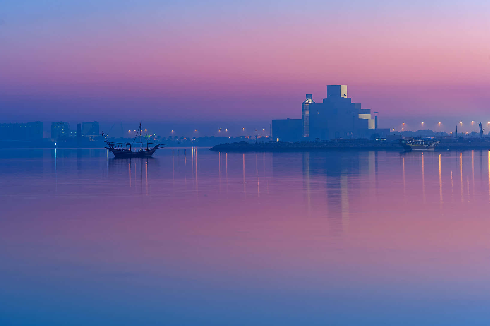 Museum Of Islamic Art Pink And Blue Aesthetic Background