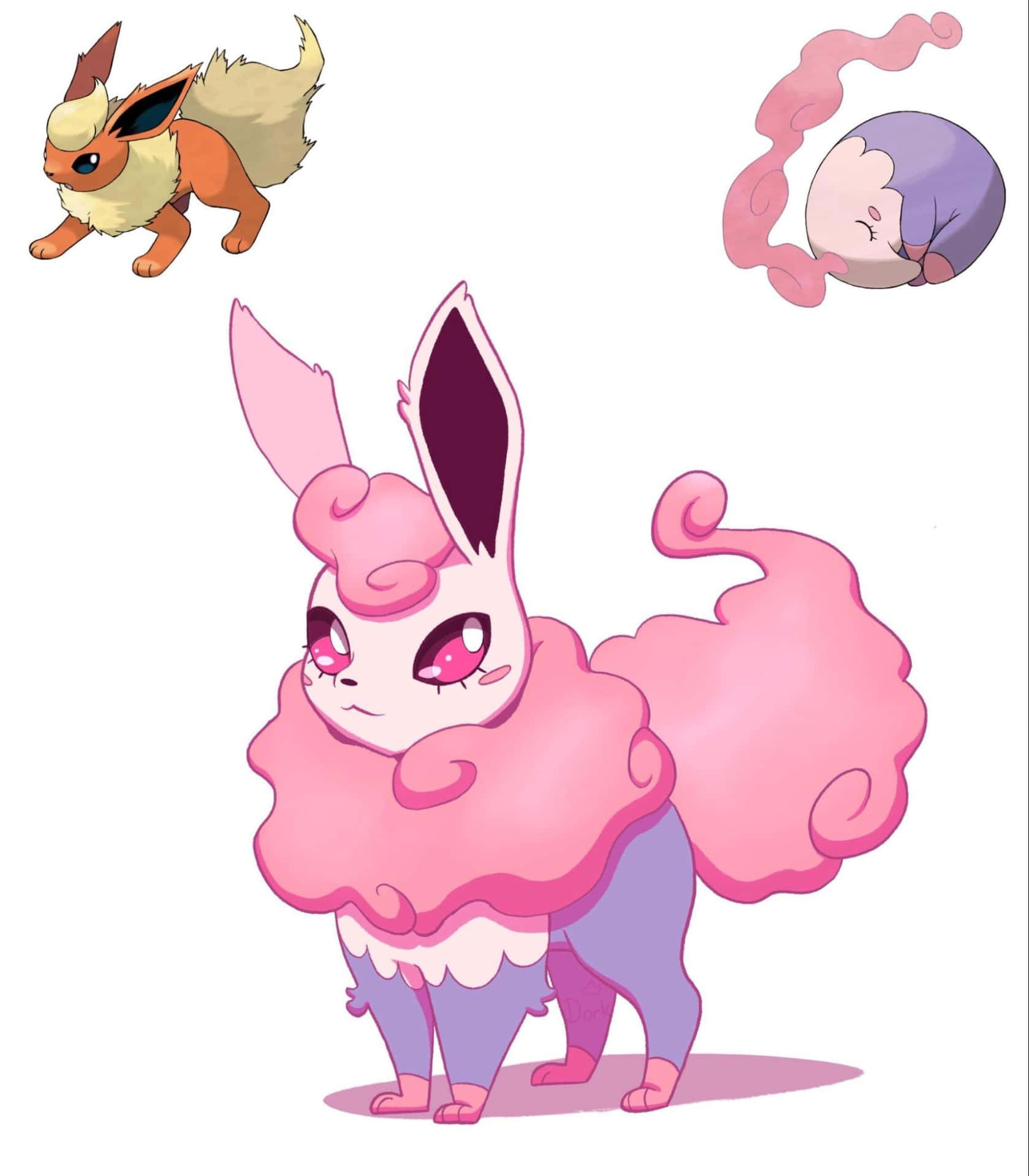 Musharna And Flareon Combination Background