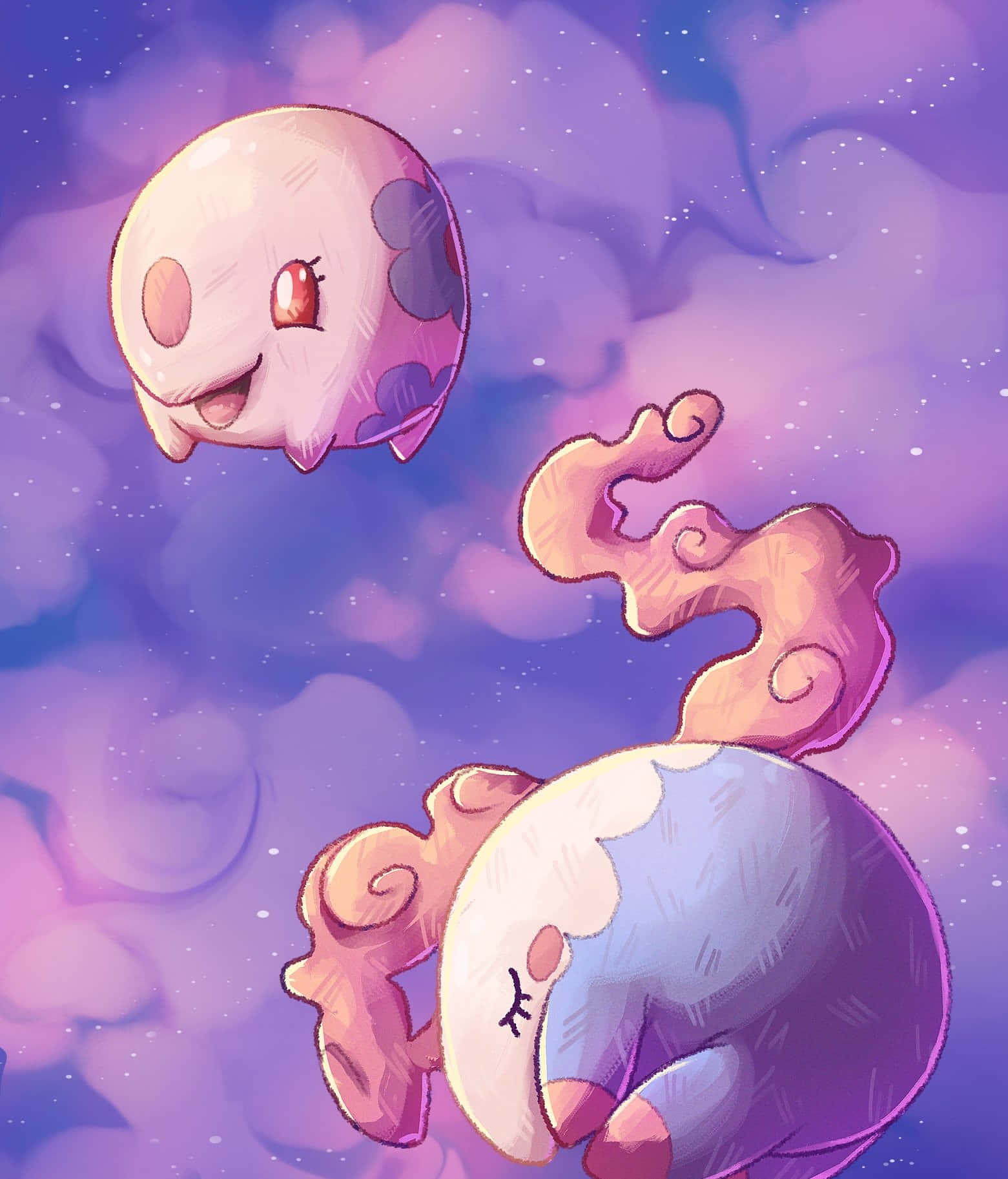 Musharna And Munna Floating Background