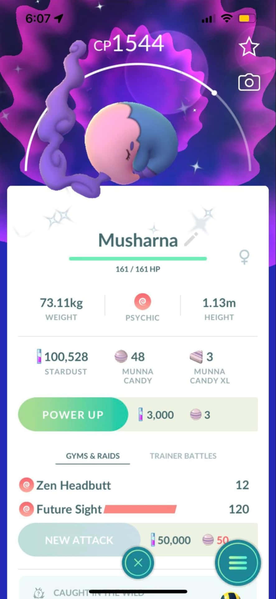 Musharna Pokémon Go Sprite Background