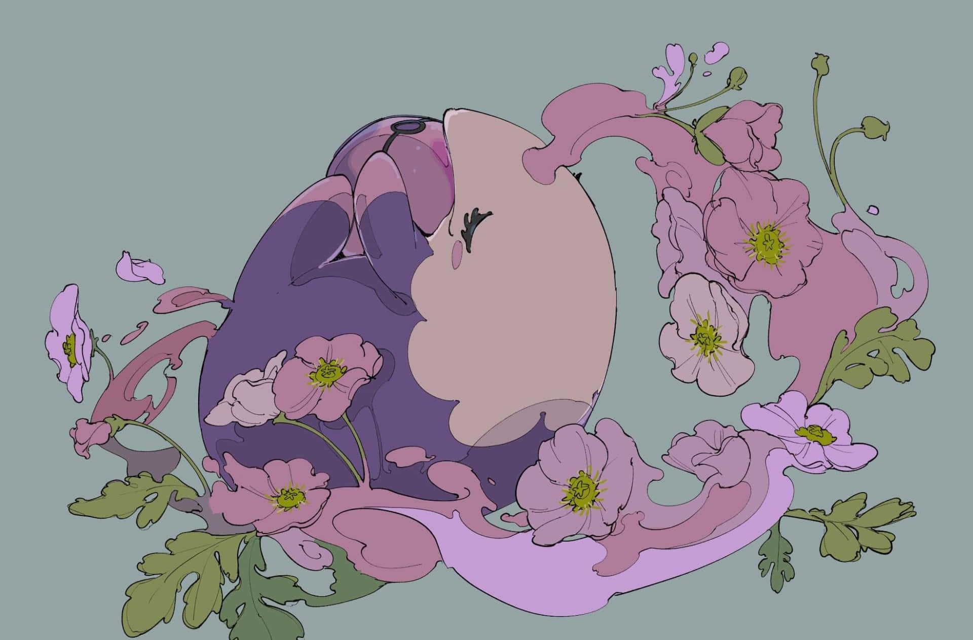 Musharna With Flowers Background