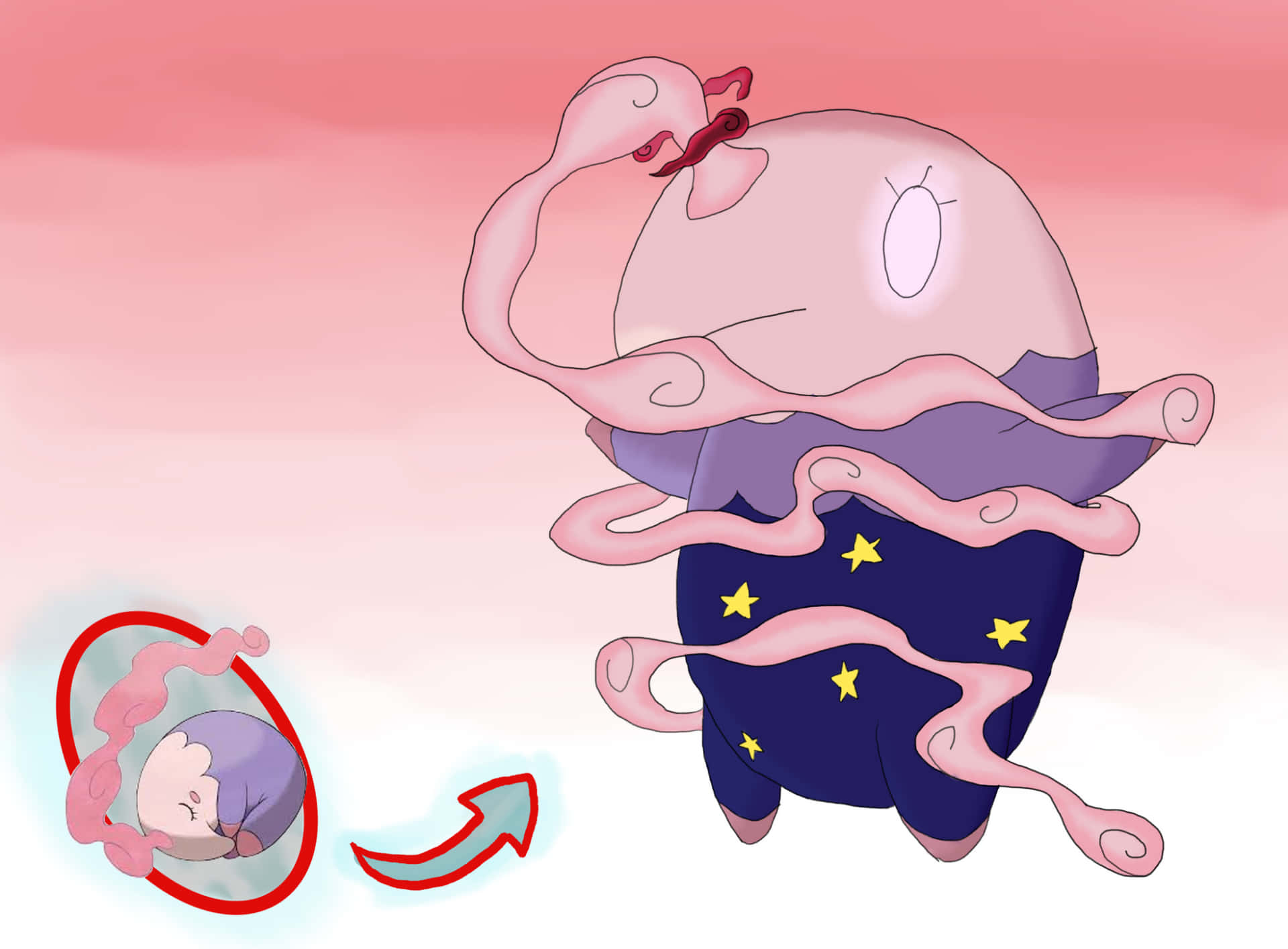Musharna With Starry Pajamas Background