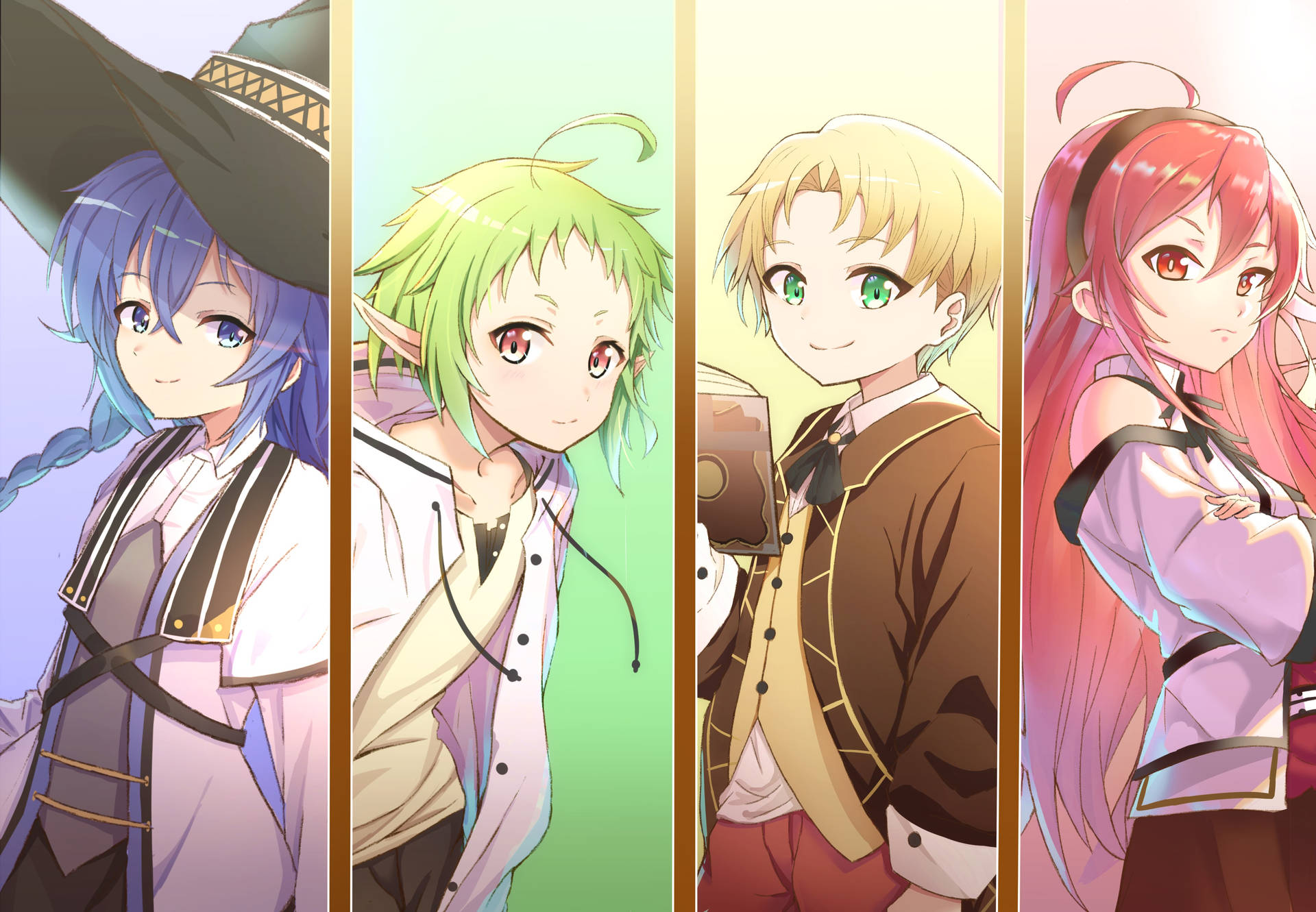 Mushoku Tensei Characters Collage Art Background