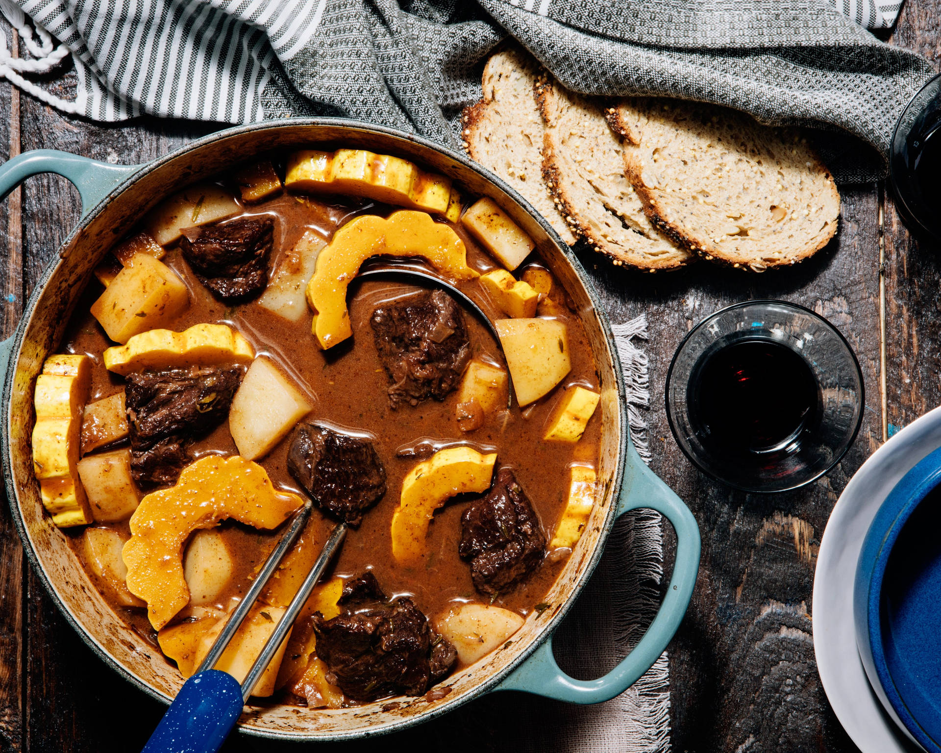 Mushroom Beef Bourguignon Background