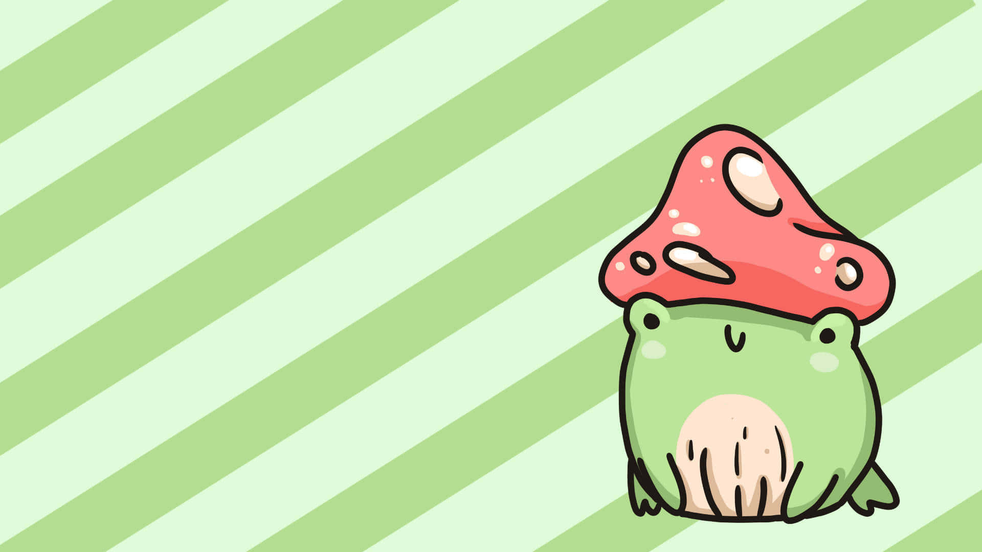 Mushroom Cap Frog Illustration Background