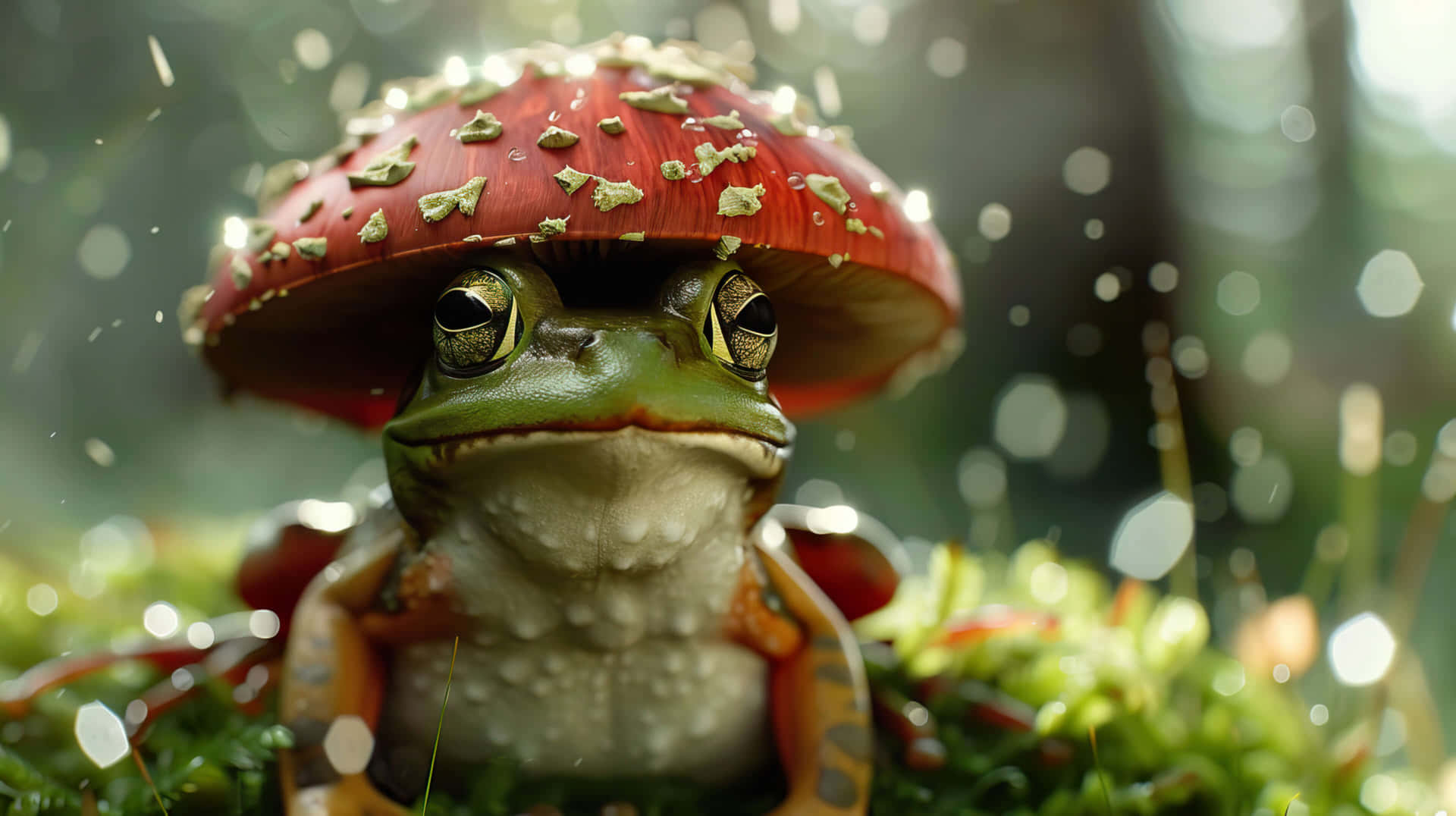 Mushroom Cap Frog Shelter Background