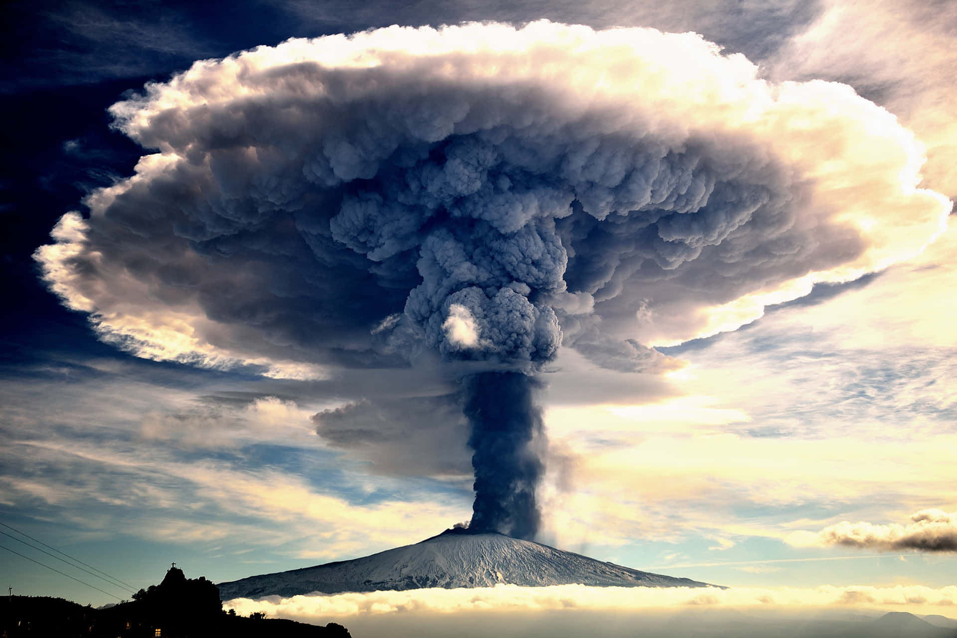 Mushroom Clouds Mount Etna