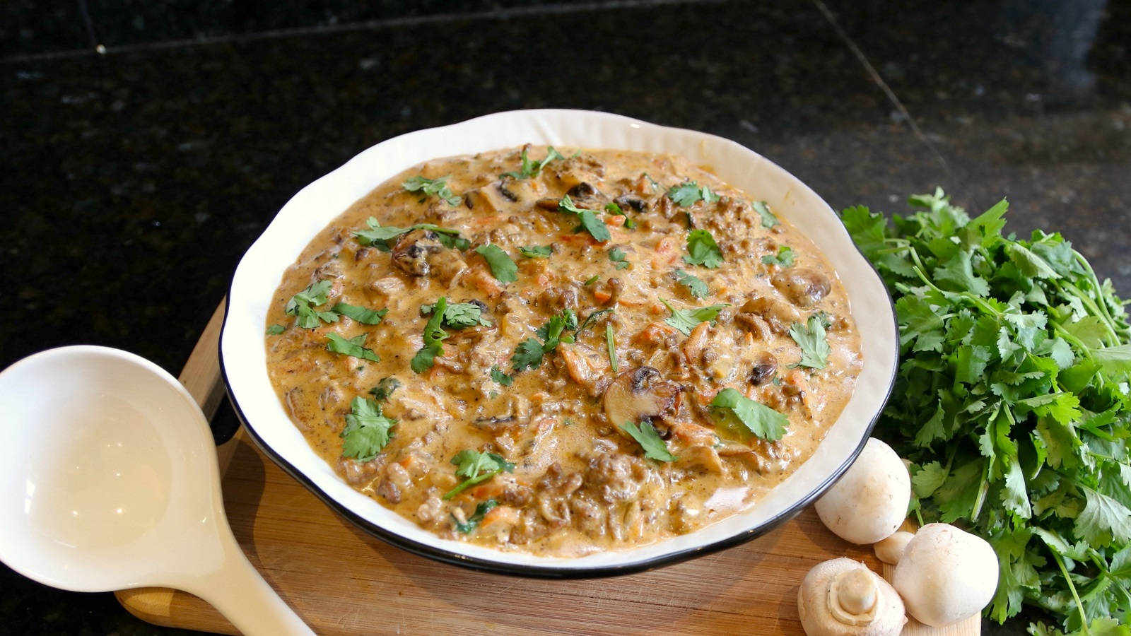 Mushroom-filled Beef Stroganoff