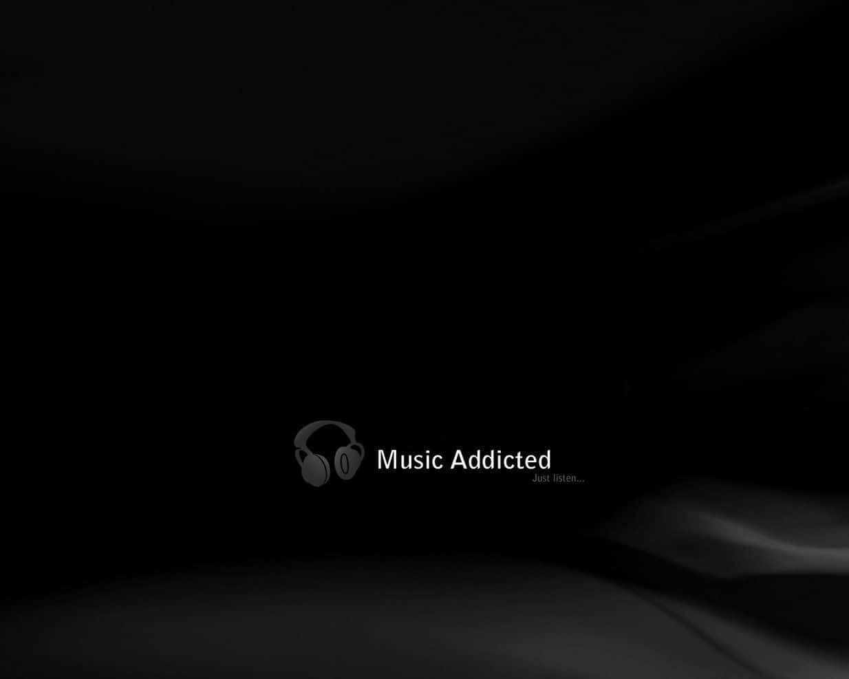 Music Addiction In Black Background