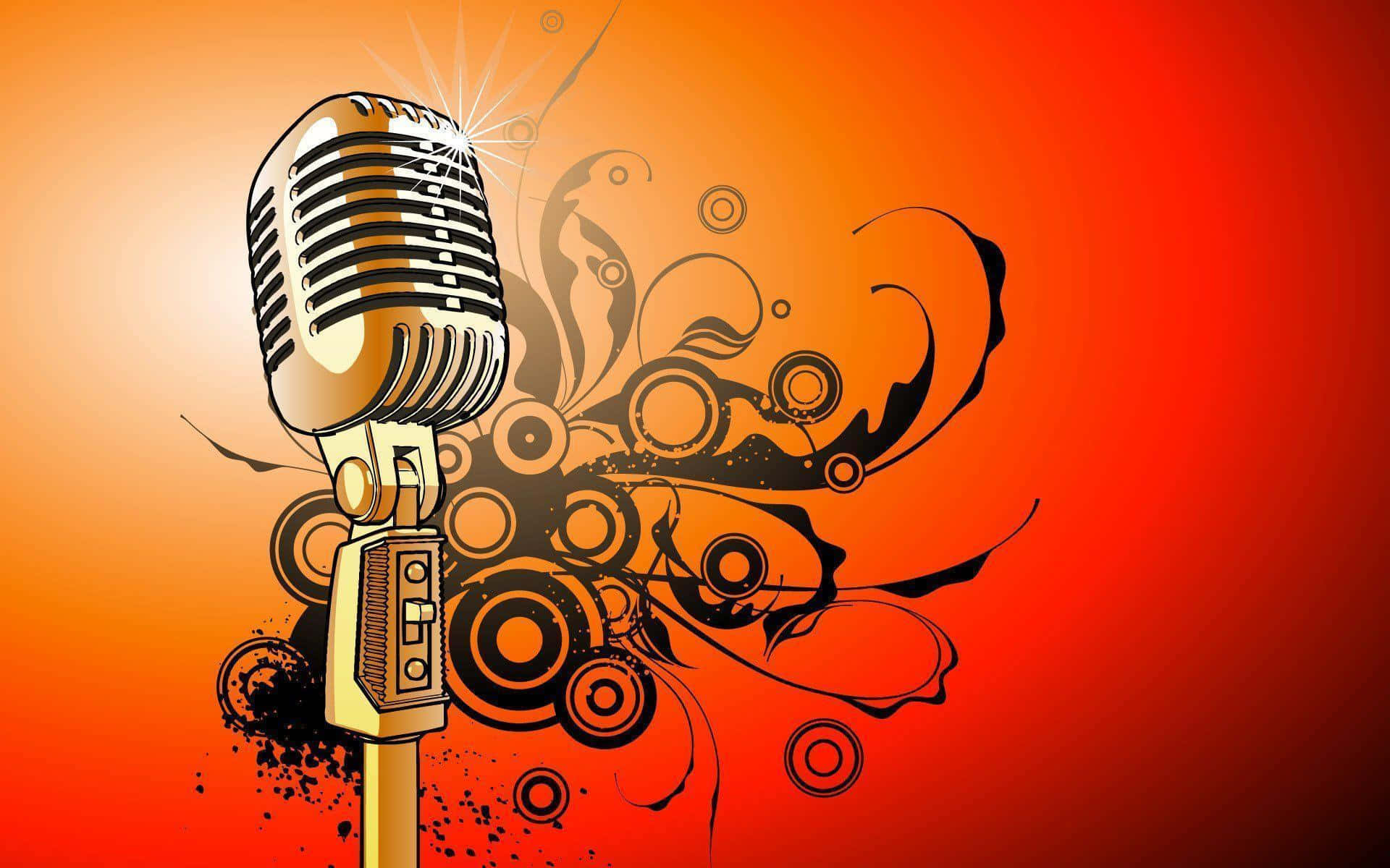 Music And Microphone Artwork Background