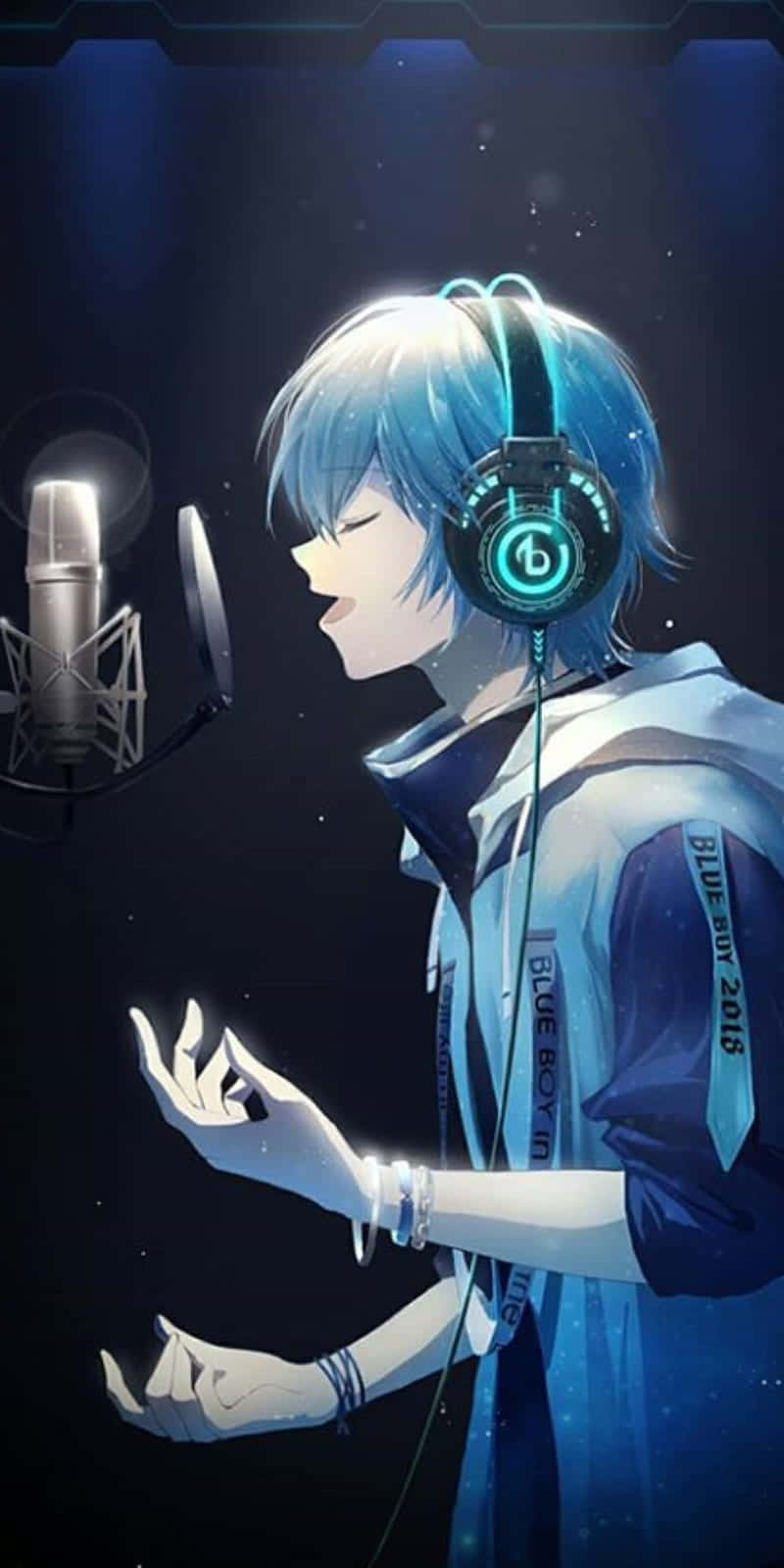 Music Anime Boy Singing Background