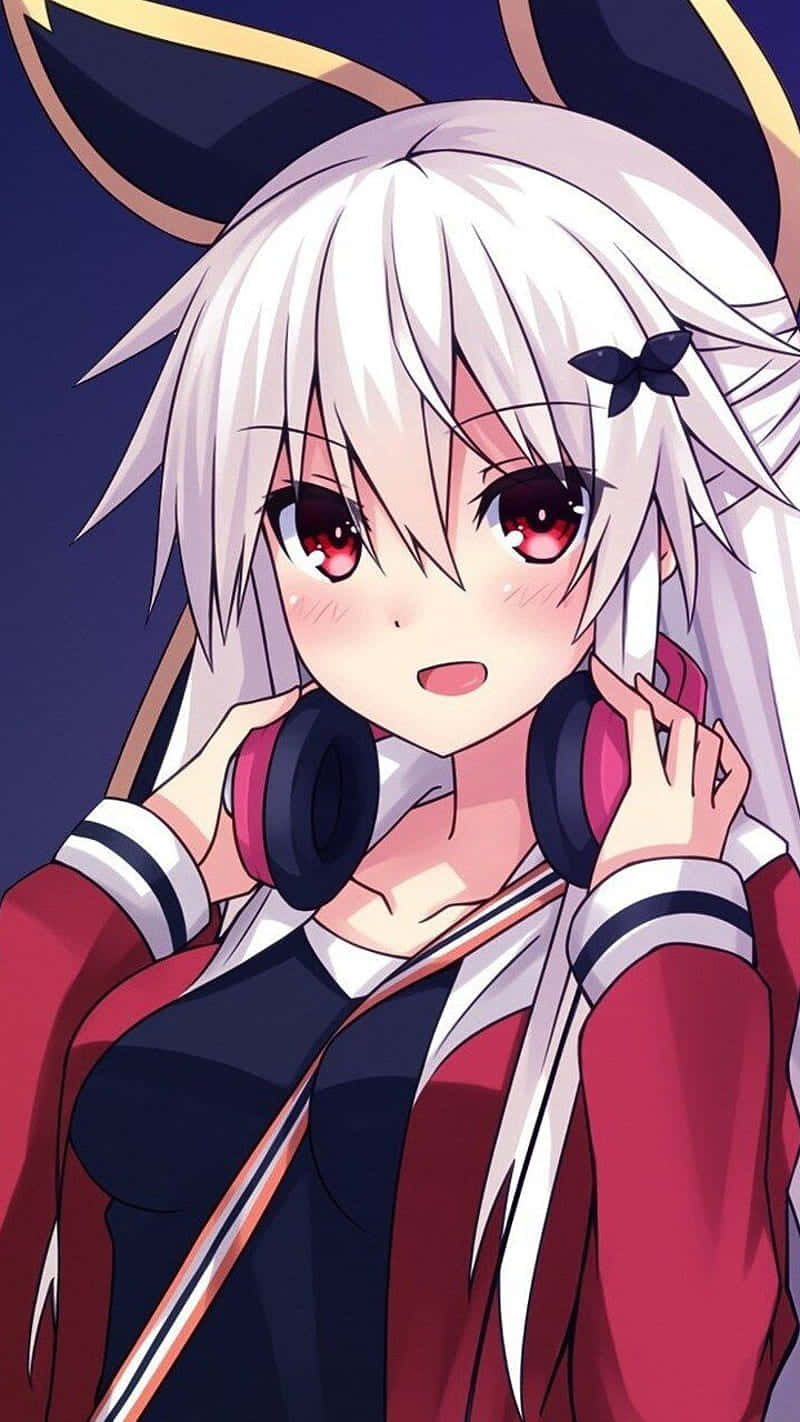 Music Anime Lady In Red Background