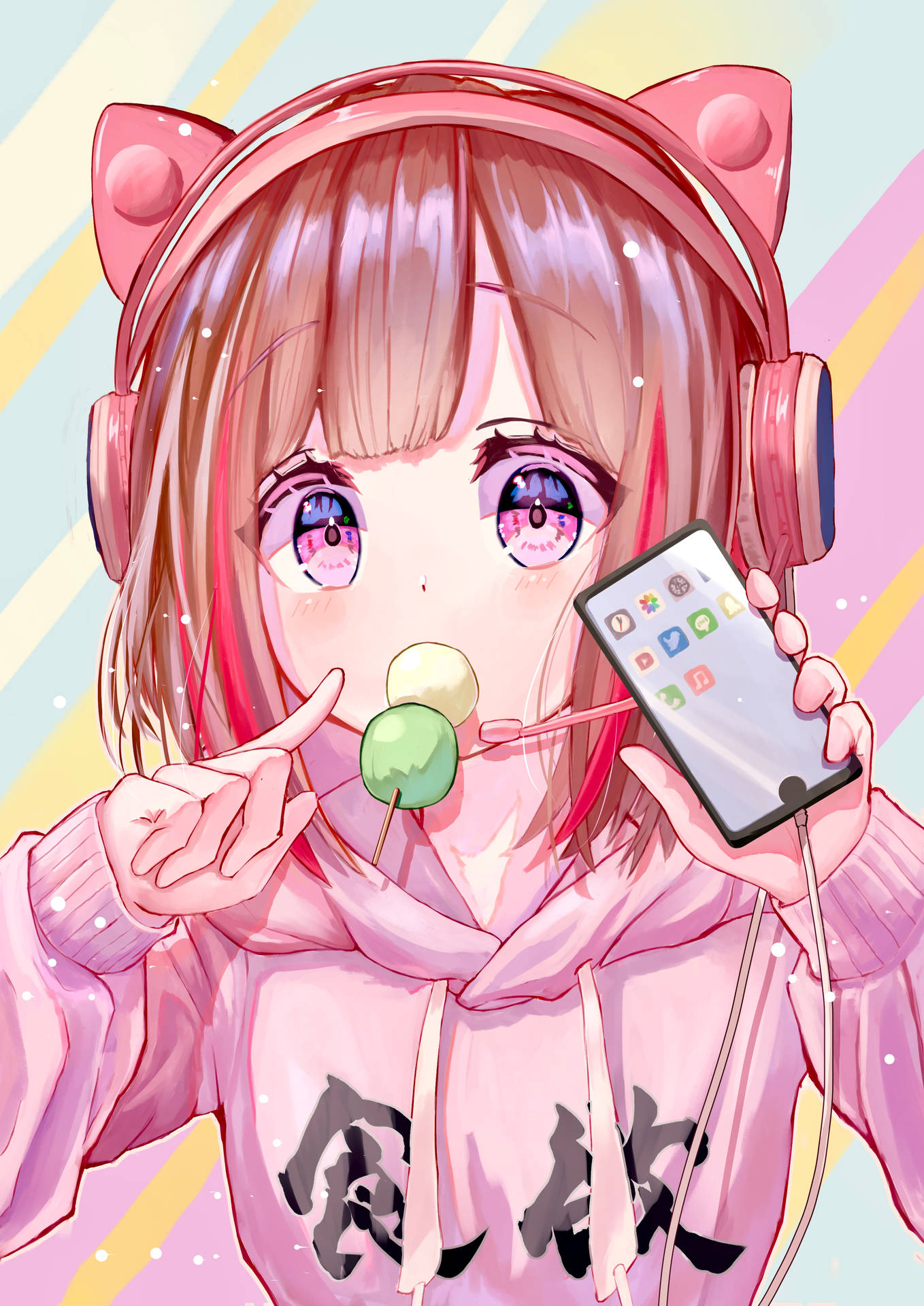 Music Girl Anime Phone Background