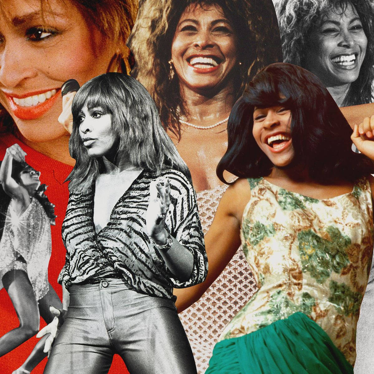 Music Icon Tina Turner Collage Background