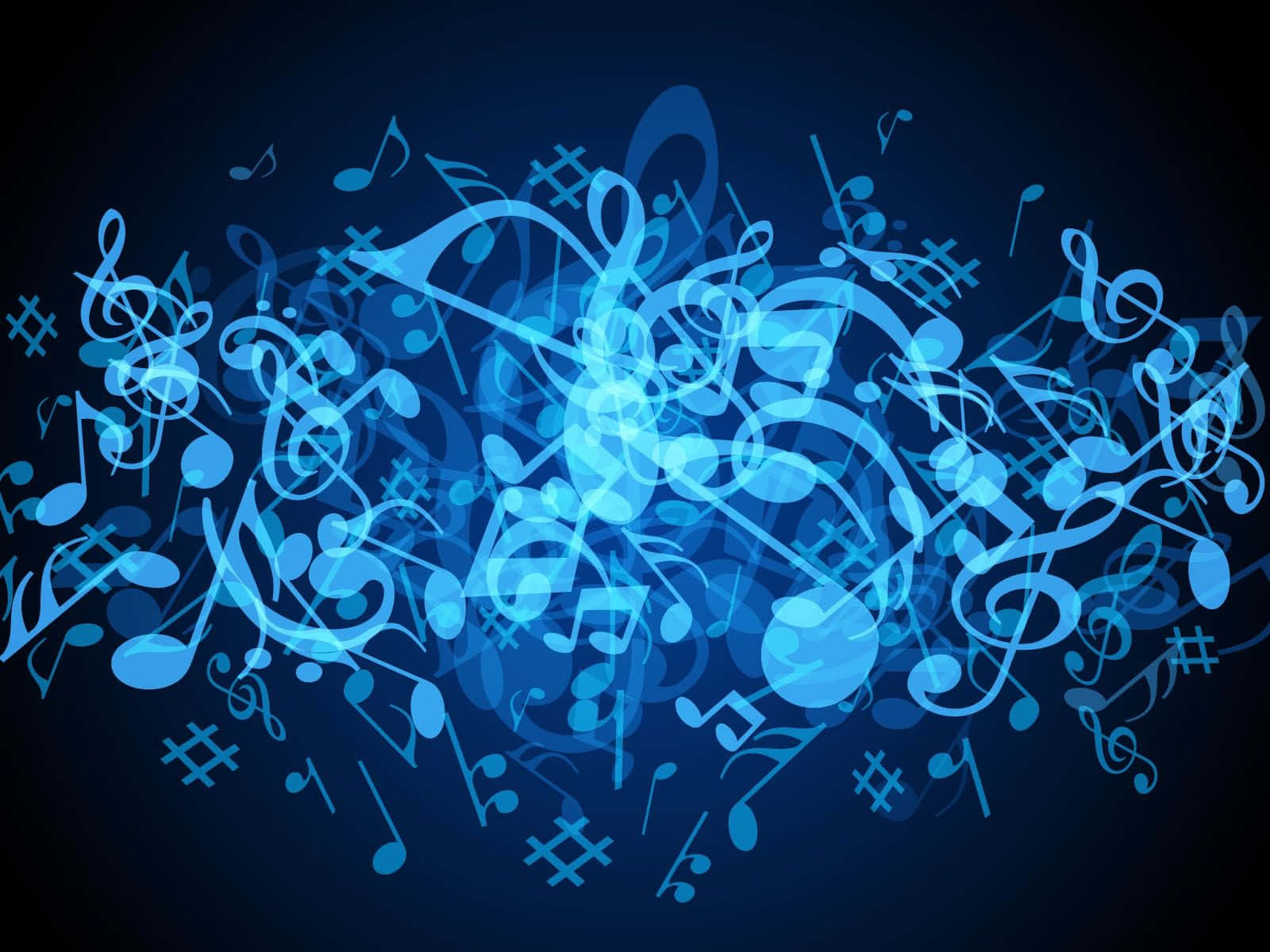 Music Notes On A Blue Background Background