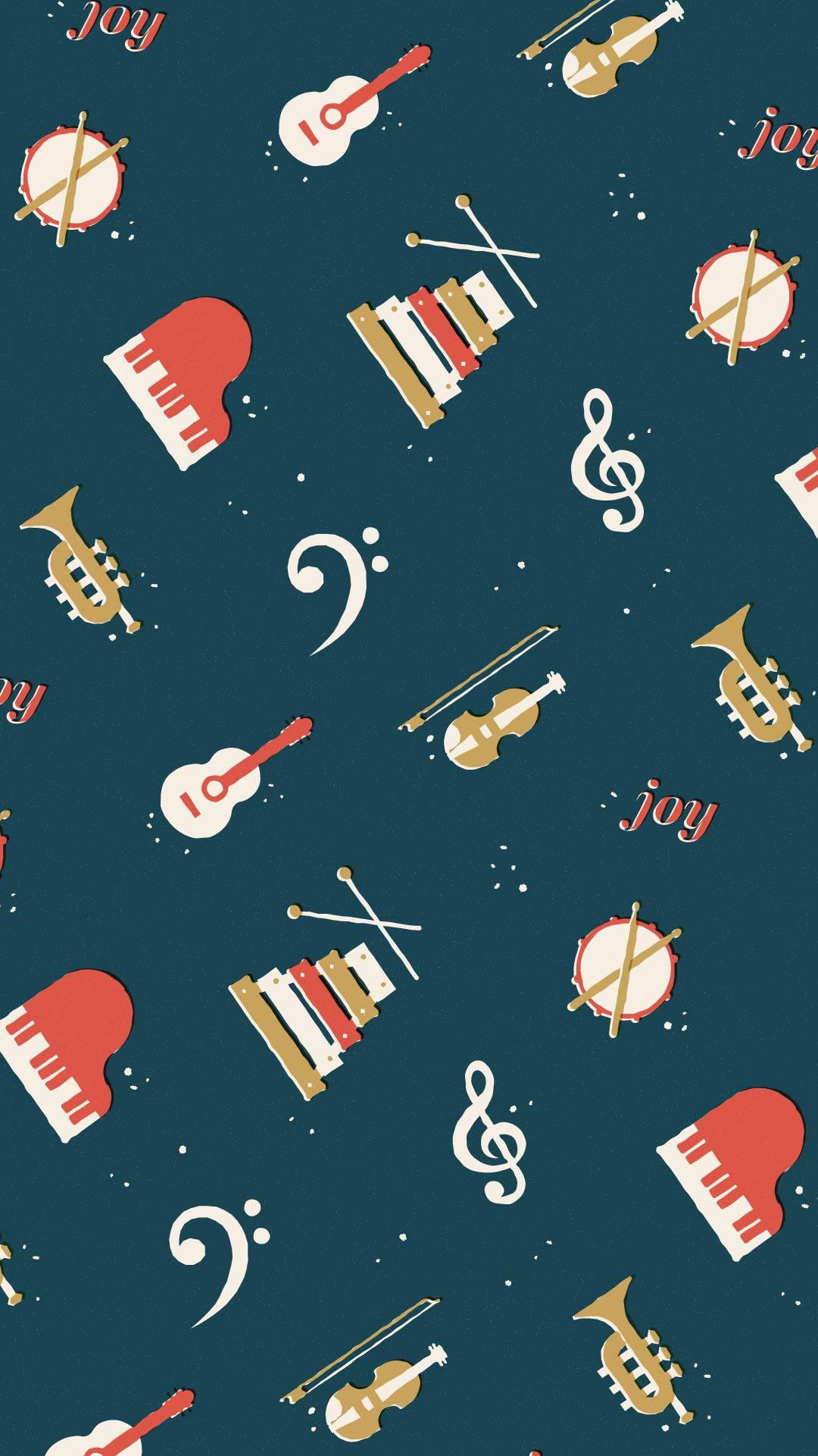 Music Phone Colorful Instruments Background