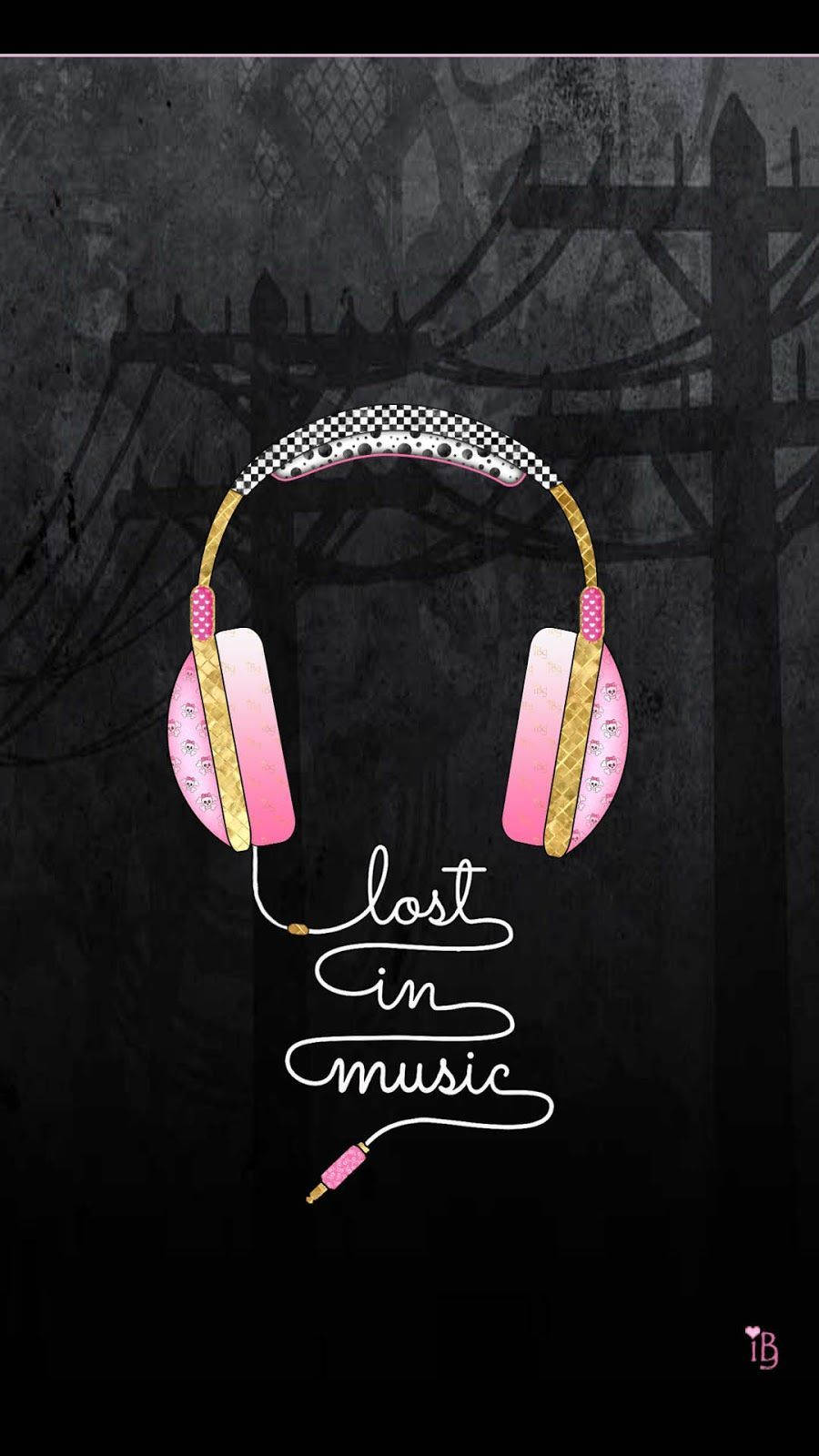 Music Phone Pink Headphones Background