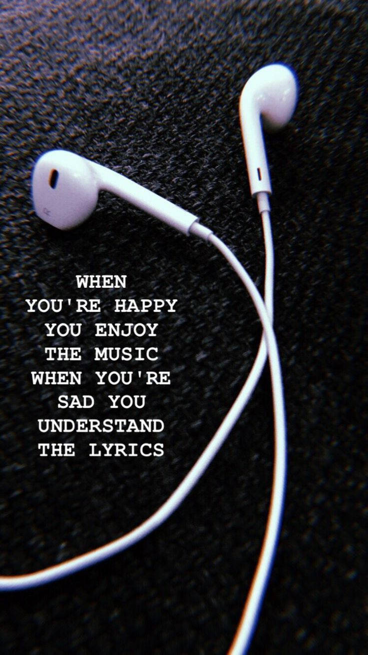 Music Phone White Earphones Quote Background