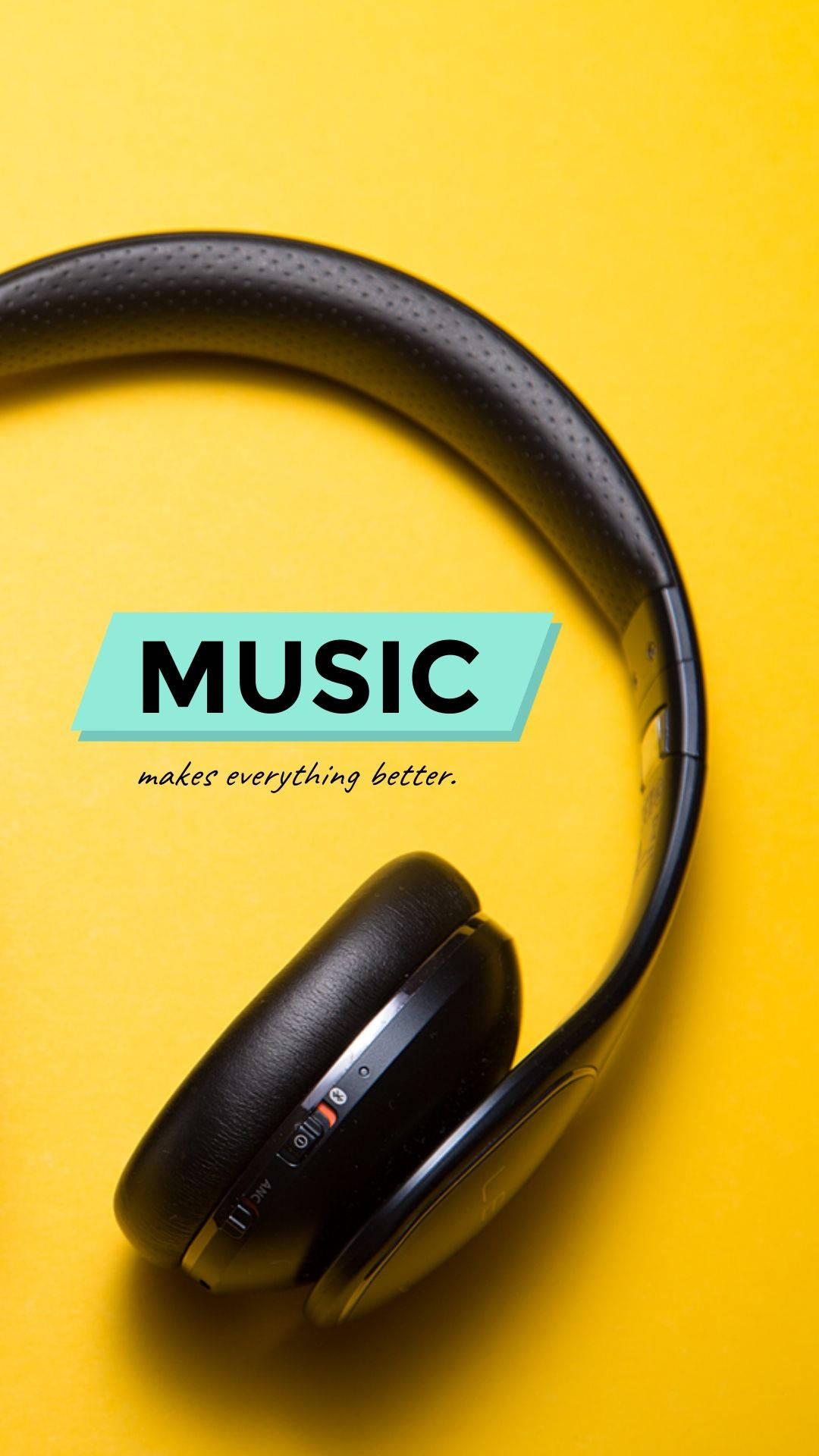 Music Phone Yellow Quote Background