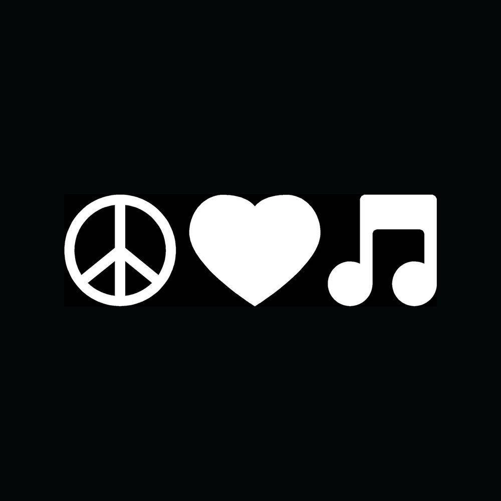 Music Symbols Peace Love For Tablet Background