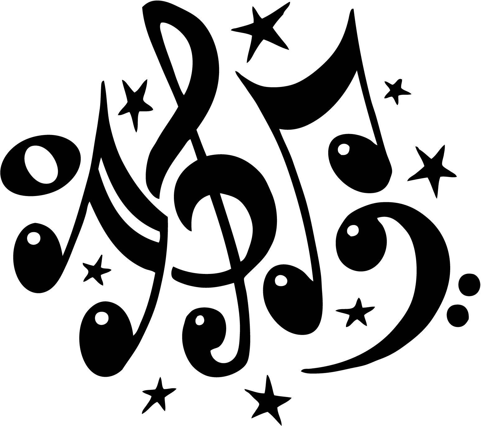 Music Symbols With Stars Background