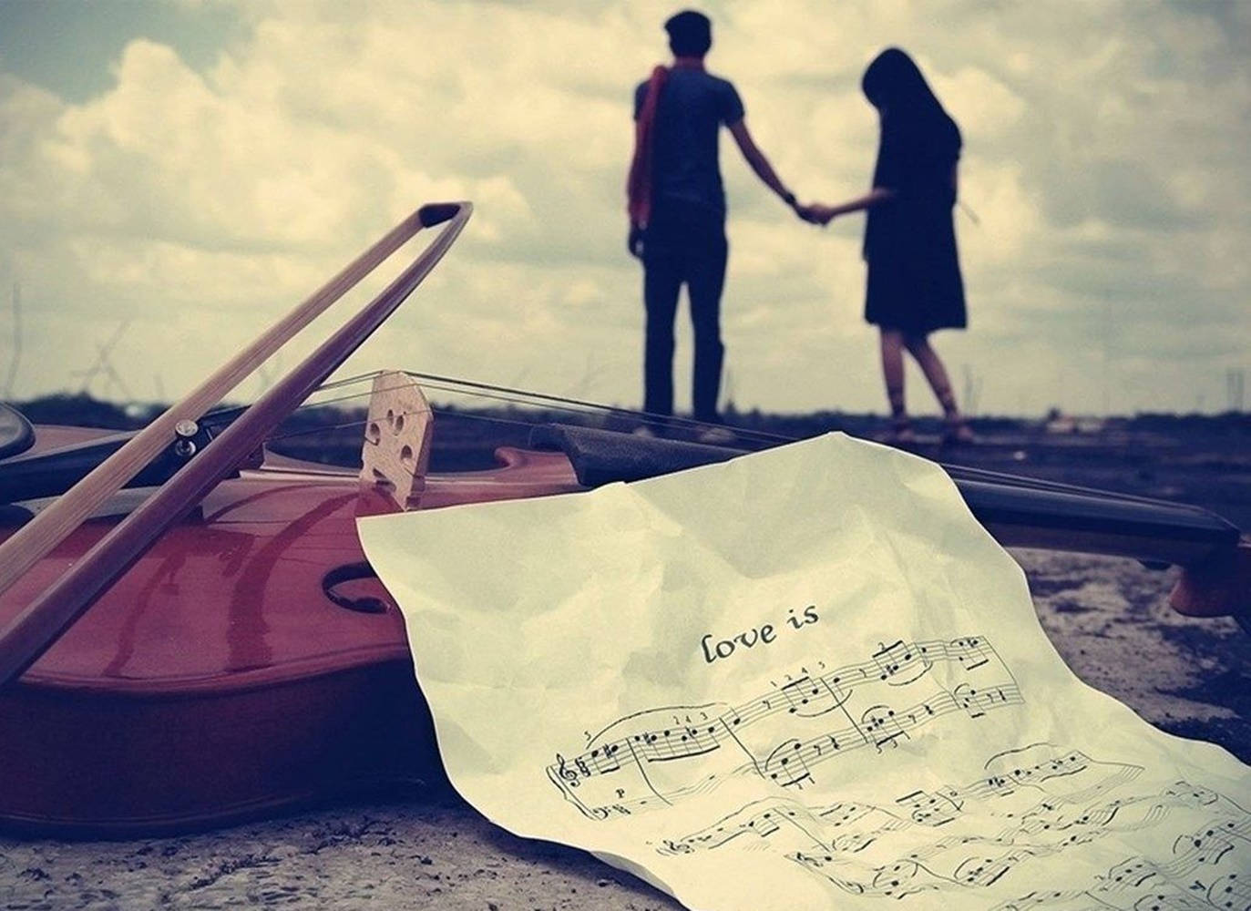 Music Violin Couple Background