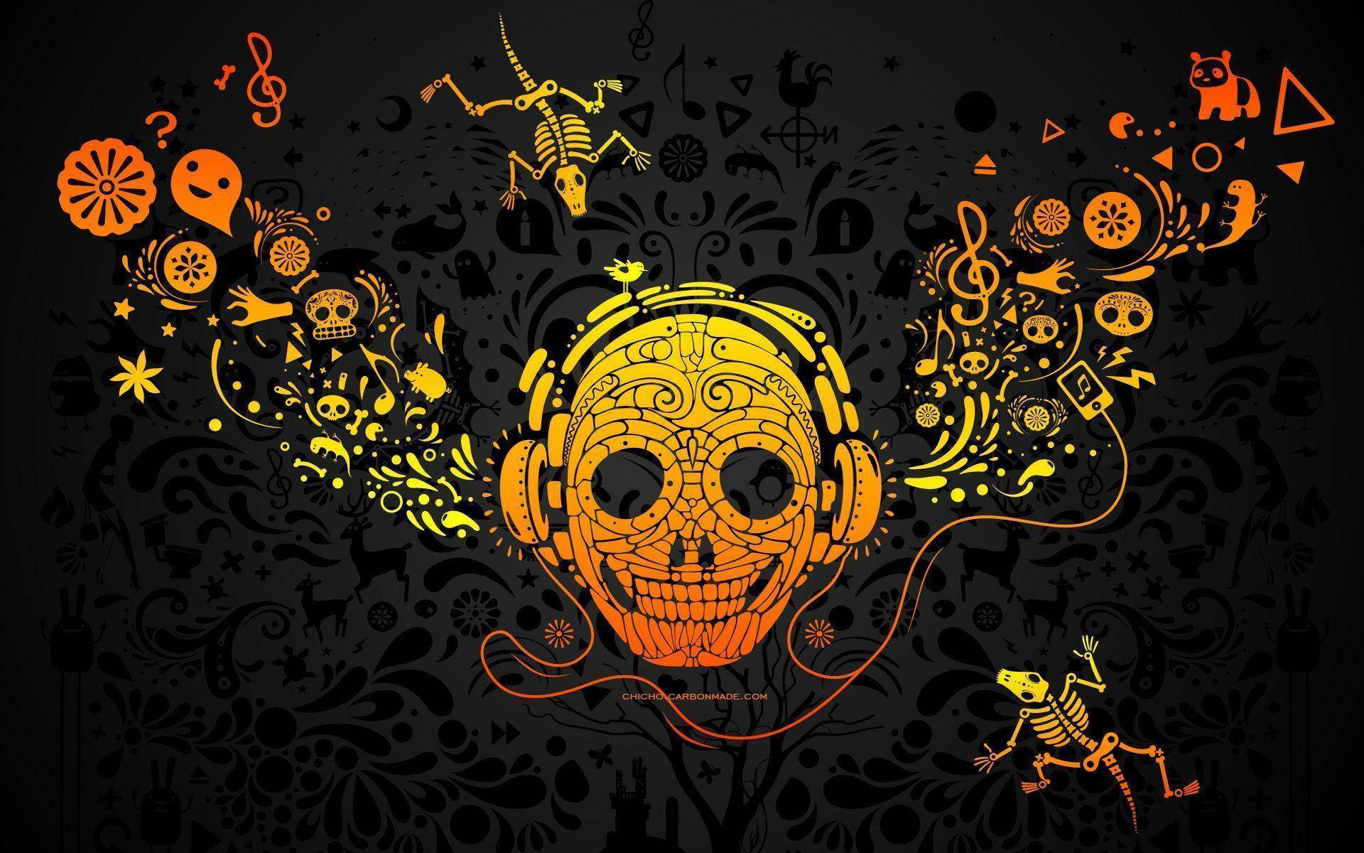 Musical Day Of The Dead Theme Background